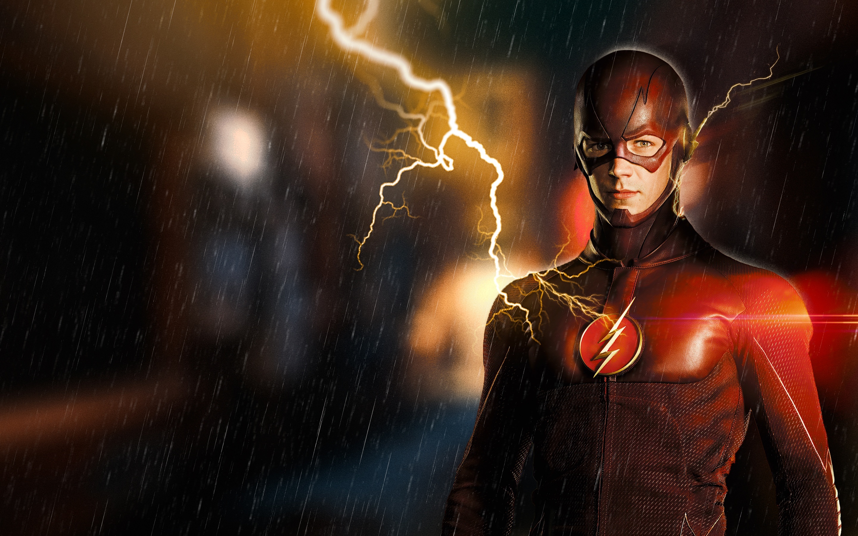 The Flash, Grant Gustin 4K wallpaper, DC Comics, DC superheroes, 2880x1800 HD Desktop