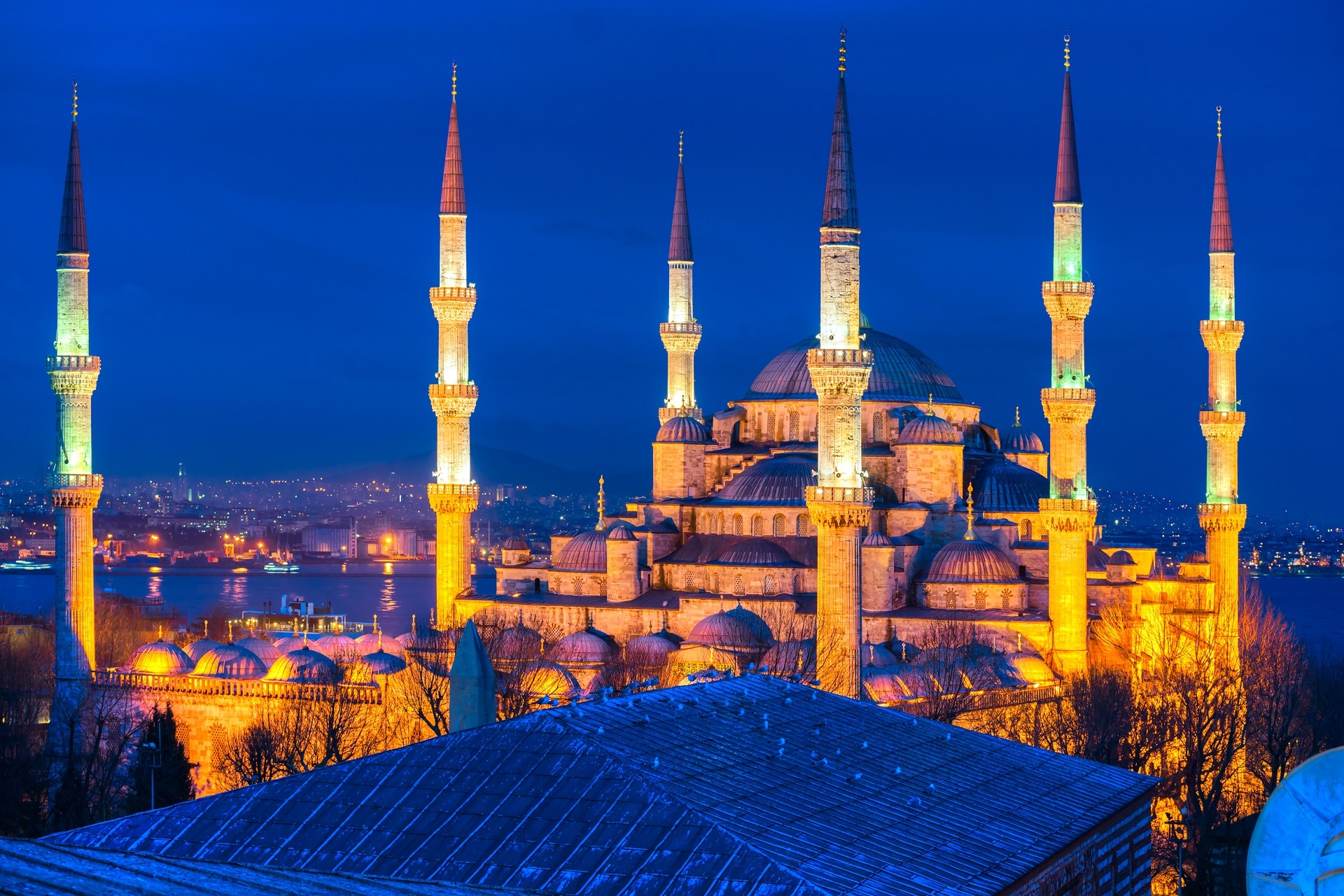 Sultan Ahmed Mosque, Istanbul, Night, HD Wallpaper, 1920x1280 HD Desktop