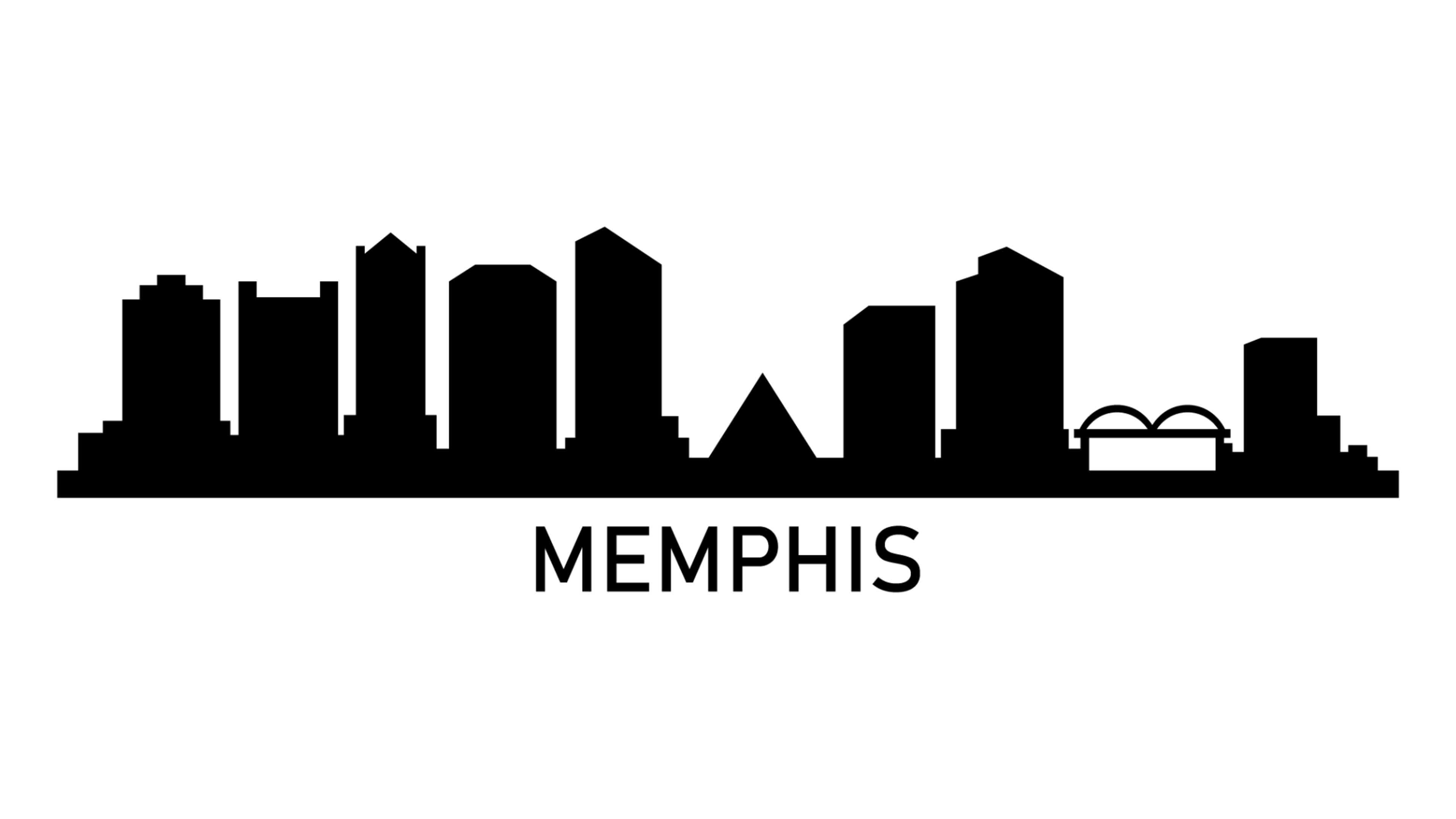 Memphis Skyline, Travels, White background, Stock video, 3840x2160 4K Desktop