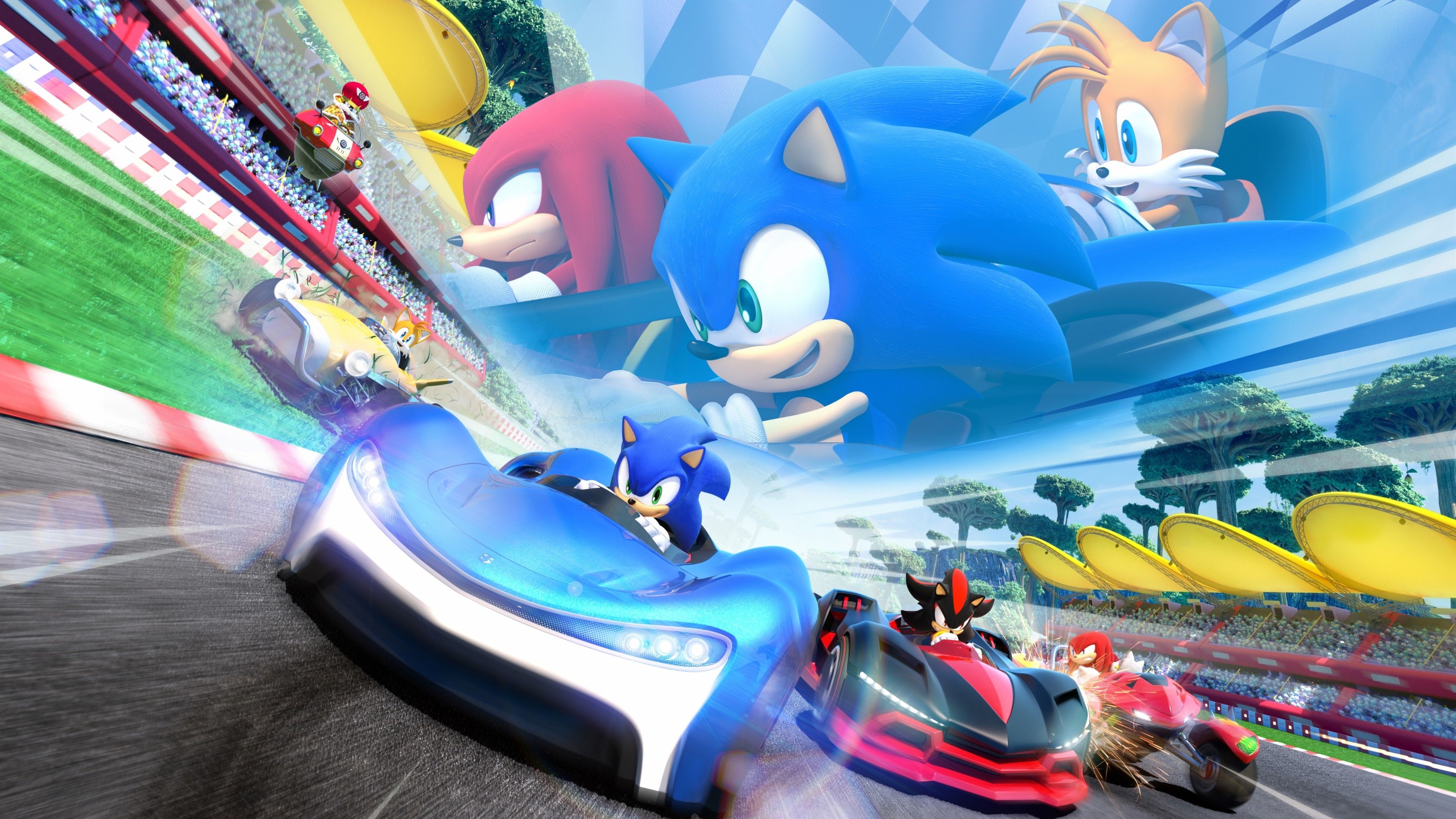 Sega, Fast-paced racing, Colorful tracks, Exciting multiplayer, 3840x2160 4K Desktop