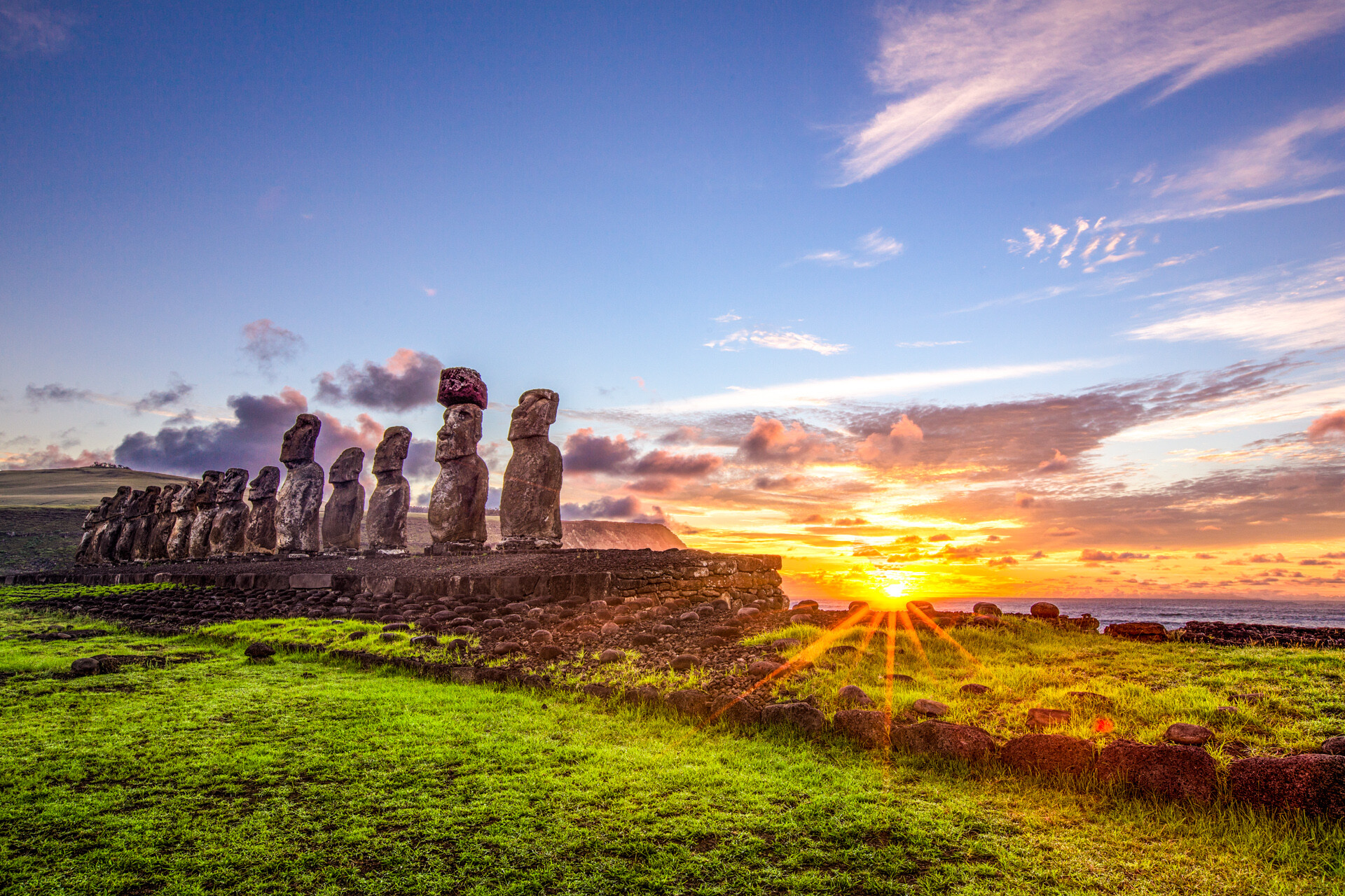 Moai: Ahu Tongariki, The statues are located on Easter Island, Landmark. 1920x1280 HD Wallpaper.