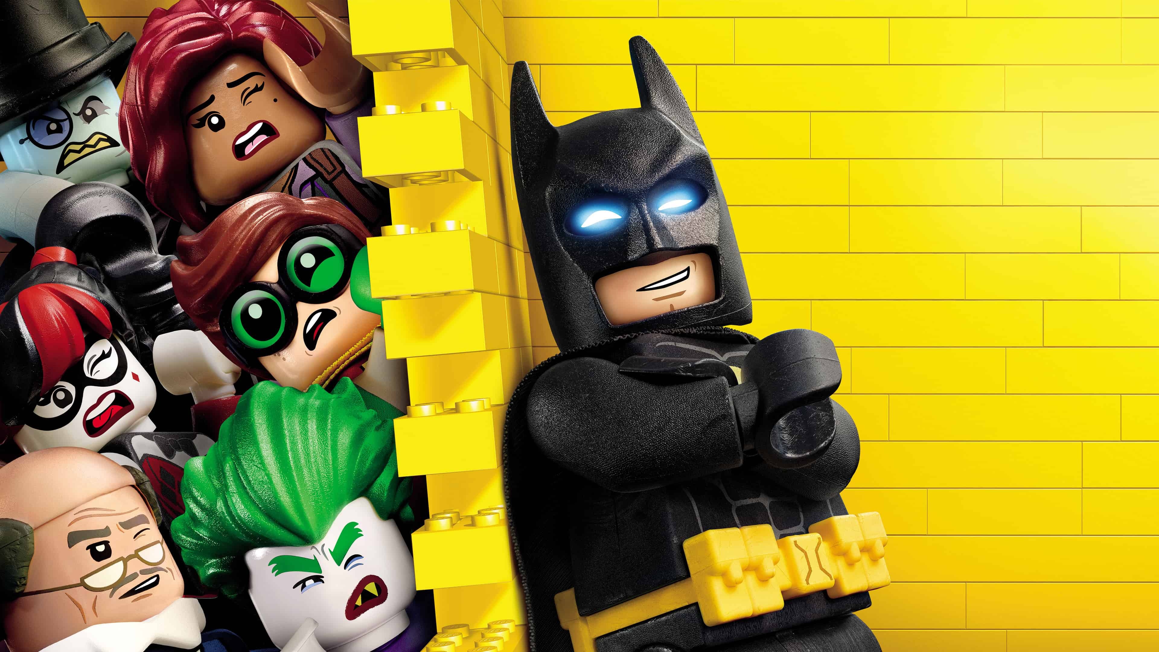 Lego Batman Movie poster, UHD 4K wallpaper, Eye-catching design, Hero ensemble, 3840x2160 4K Desktop
