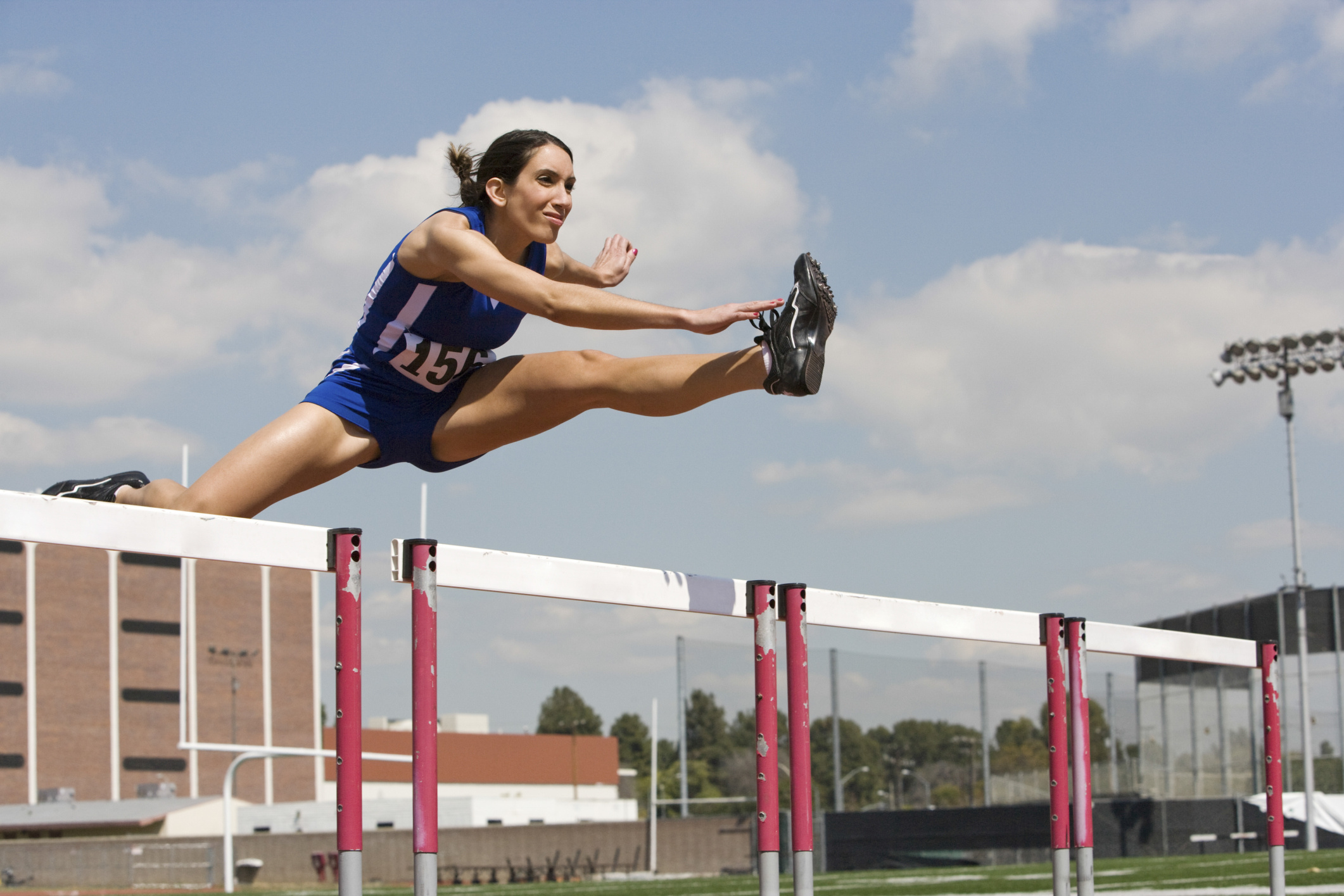 Hurdling: Track Hurdles, The sport of running with obstacles, Track and field athletics. 2130x1420 HD Background.
