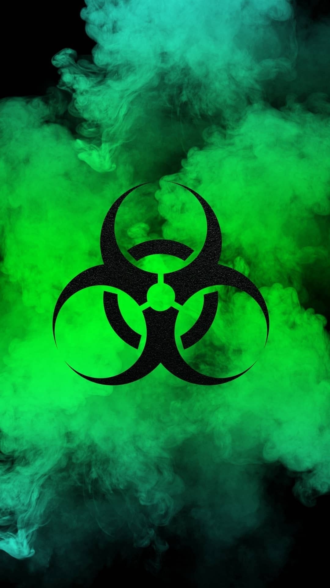 Green Biohazard: The labeling of biological materials that carry a significant health risk, including viral and bacteriological samples. 1080x1920 Full HD Wallpaper.