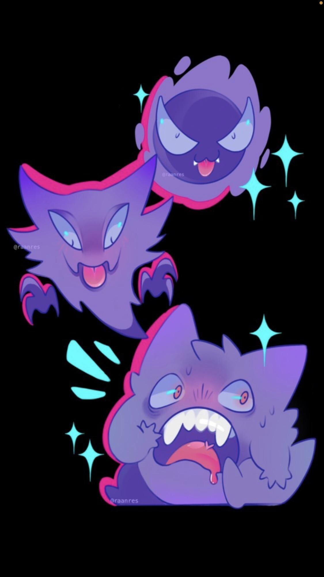 Gengar: Evolved form of Haunter by trade, Further evolution into Mega Gengar by using its Gengarite. 1130x2010 HD Wallpaper.