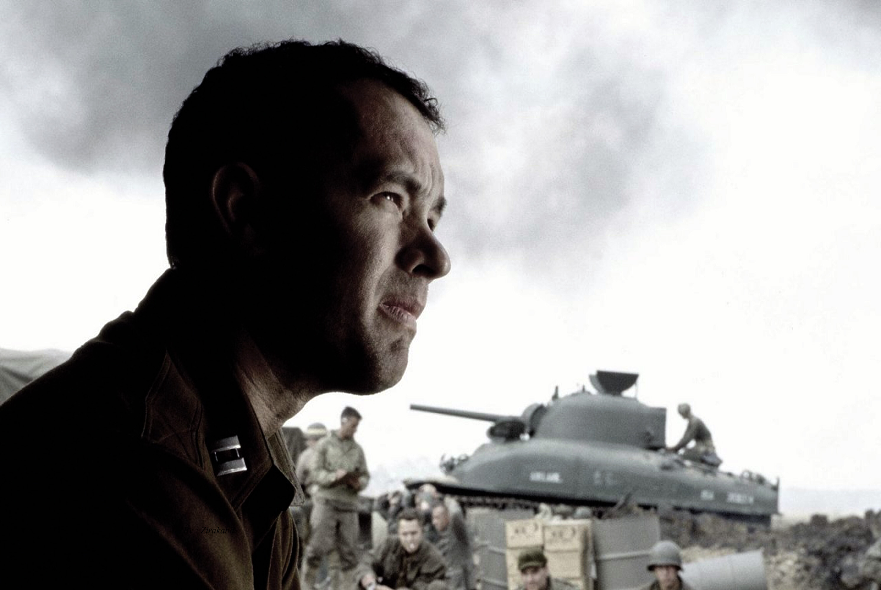Saving Private Ryan: Tom Hanks as Captain John H. Miller, A 1998 American epic war film. 2990x2000 HD Wallpaper.