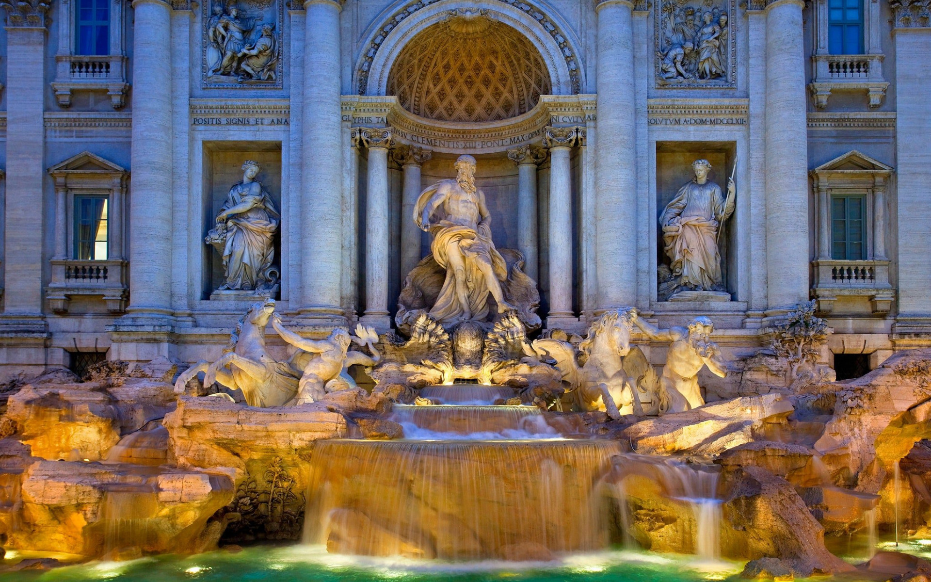 Trevi Fountain, Rome landmark, Architectural beauty, Italian tourism, 1920x1200 HD Desktop