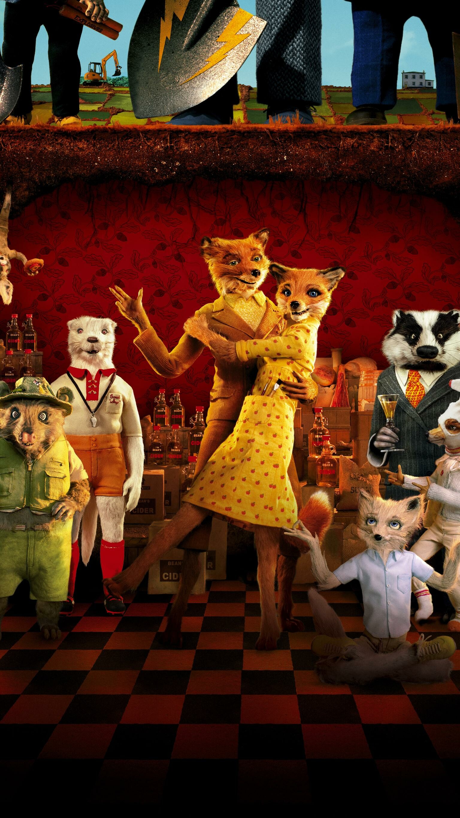 Fantastic Mr. Fox, Charmante Animationen, Verschmitzter Fuchs, Skurriler Humor, 1540x2740 HD Handy
