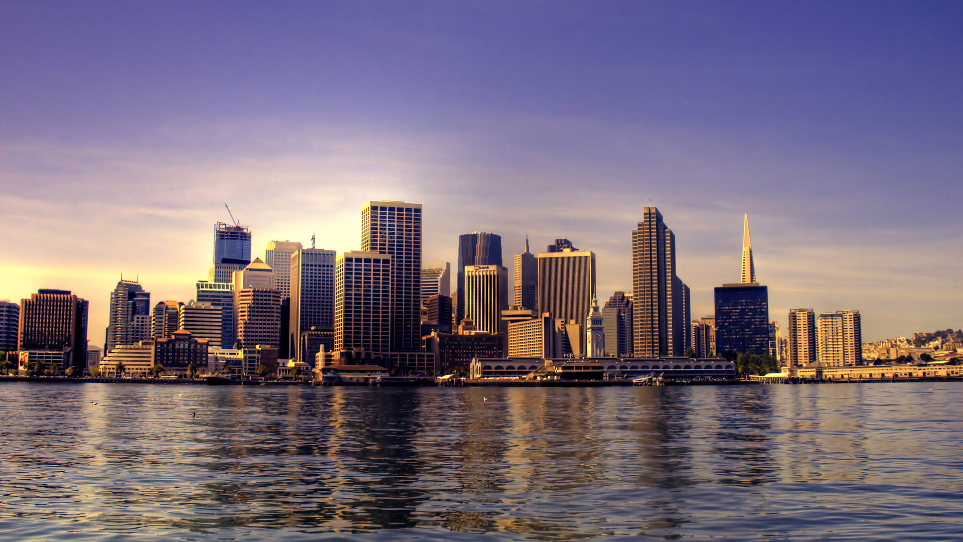 City: San Francisco, A commercial and cultural center in the northern region of the US state of California. 1920x1080 Full HD Background.