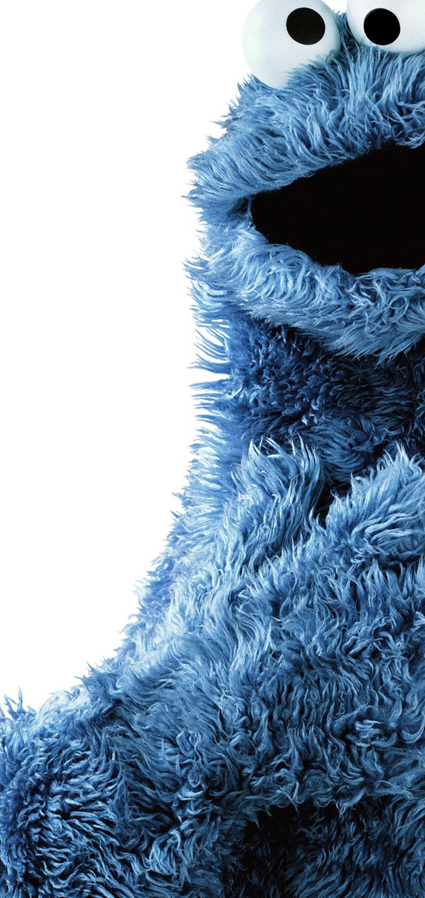 Cookie Monster, Galaxy S10, Hunger, Whimsical hole punch wallpaper, 1440x3040 HD Handy