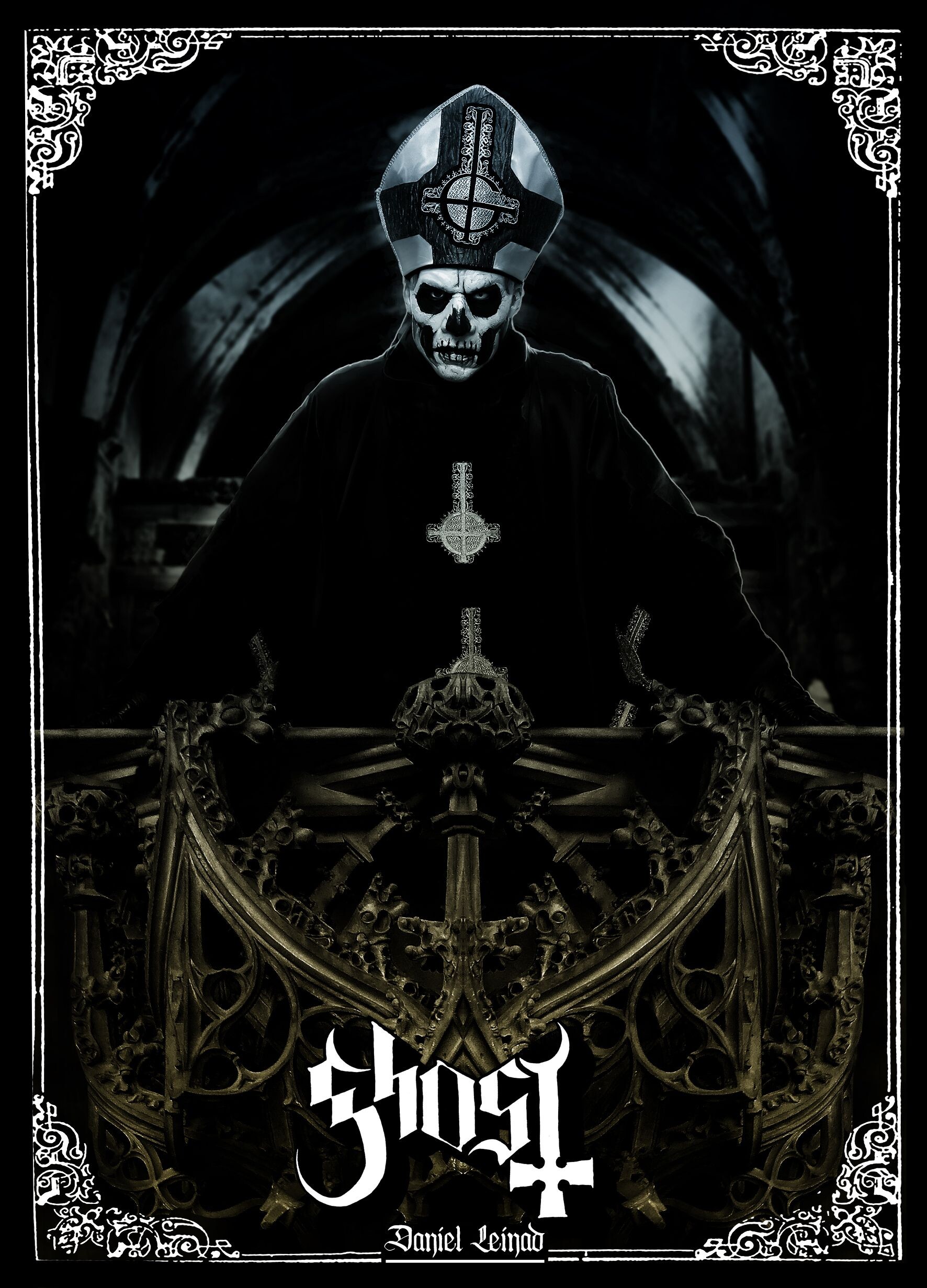 Ghost (Band): Tobias Forge, A Swedish singer, musician and songwriter, The leader of the masked rock band. 1780x2470 HD Background.