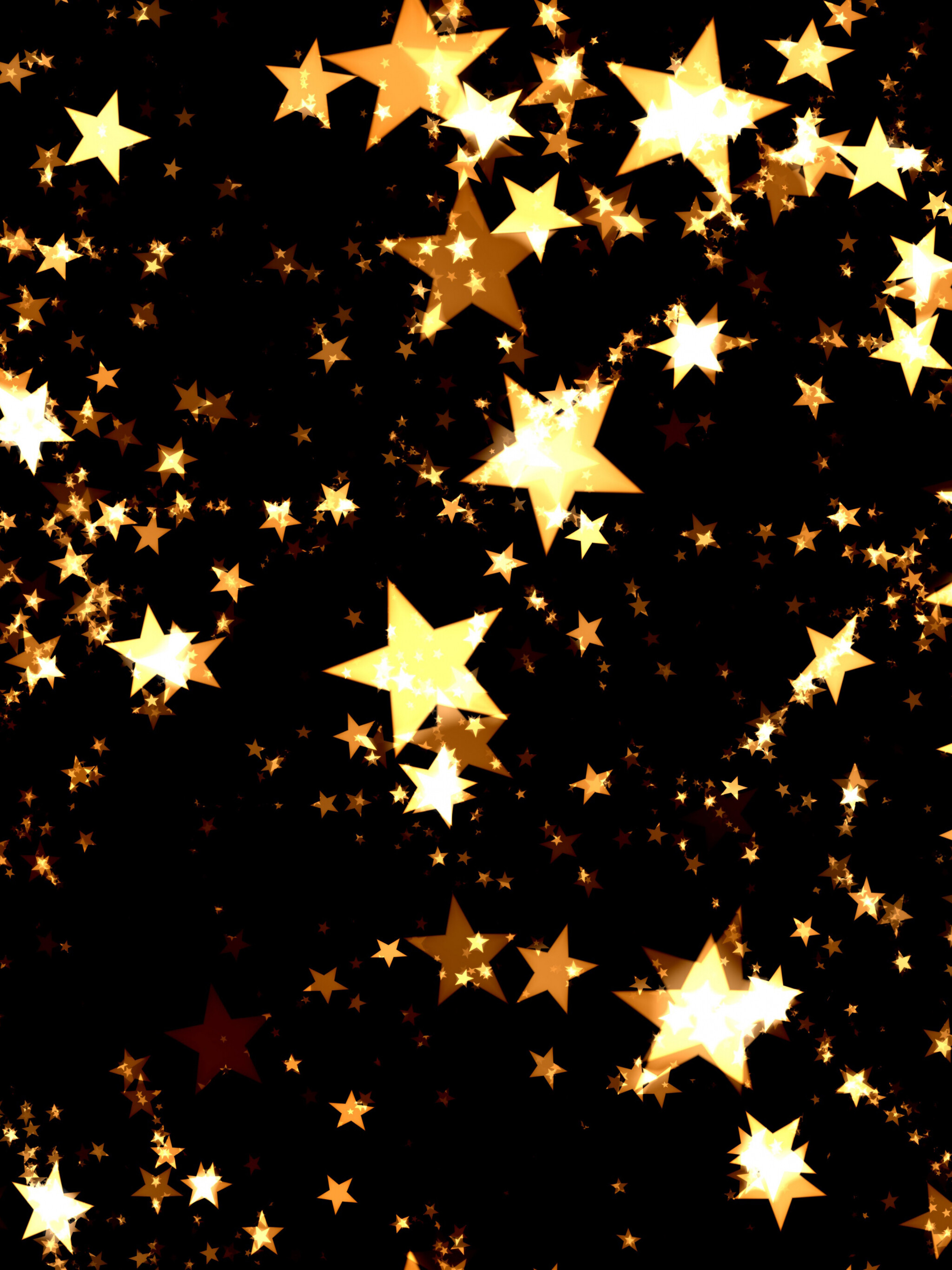 Gold Star: Xmas, Countless shooting stars in the night sky, Celestial bodies. 2050x2740 HD Background.