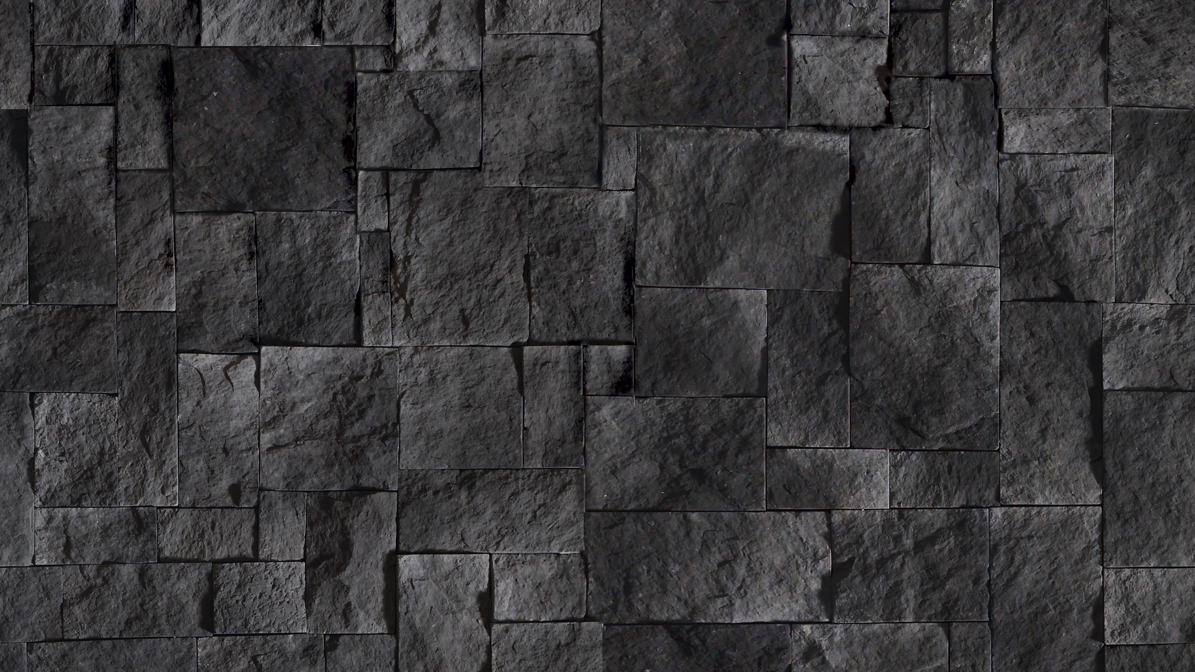 Black brick texture, Bold and dramatic, Industrial appeal, Urban aesthetic, 3840x2160 4K Desktop