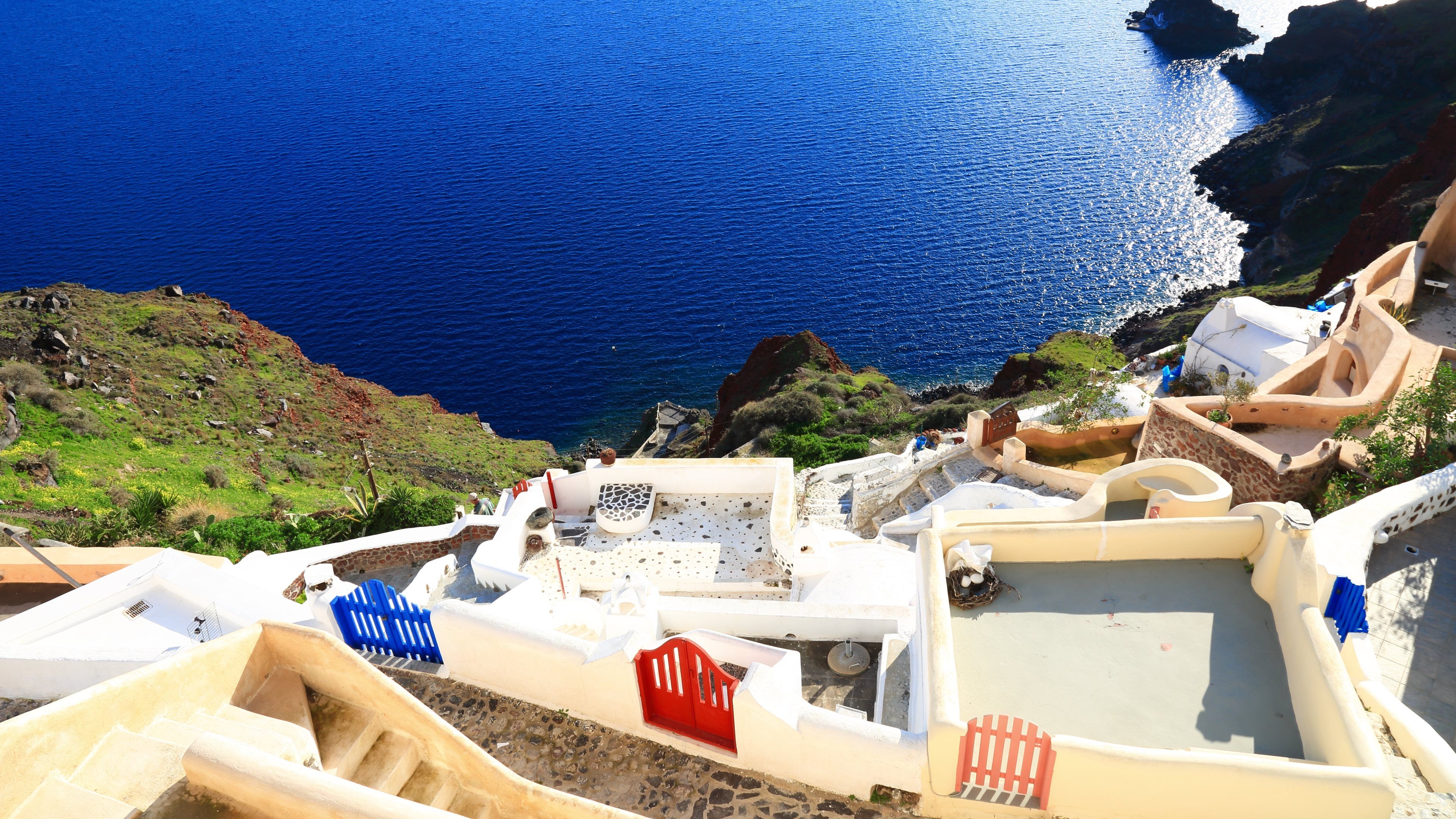 Santorini wallpapers, Greek island charm, Stunning backgrounds, Santorini hotels, 3840x2160 4K Desktop