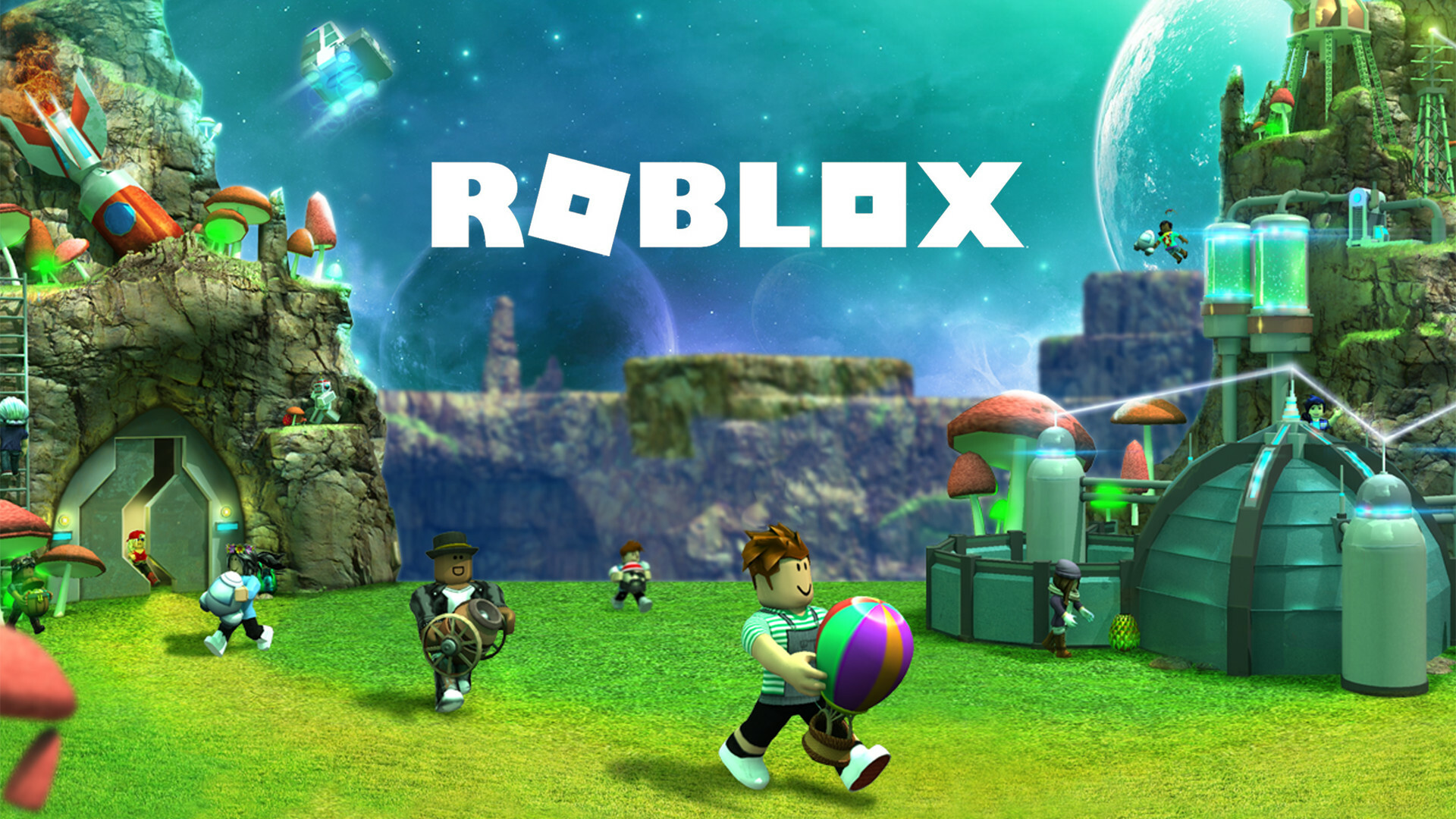 Roblox: The most popular game on the platform is Adopt Me!. 1920x1080 Full HD Background.