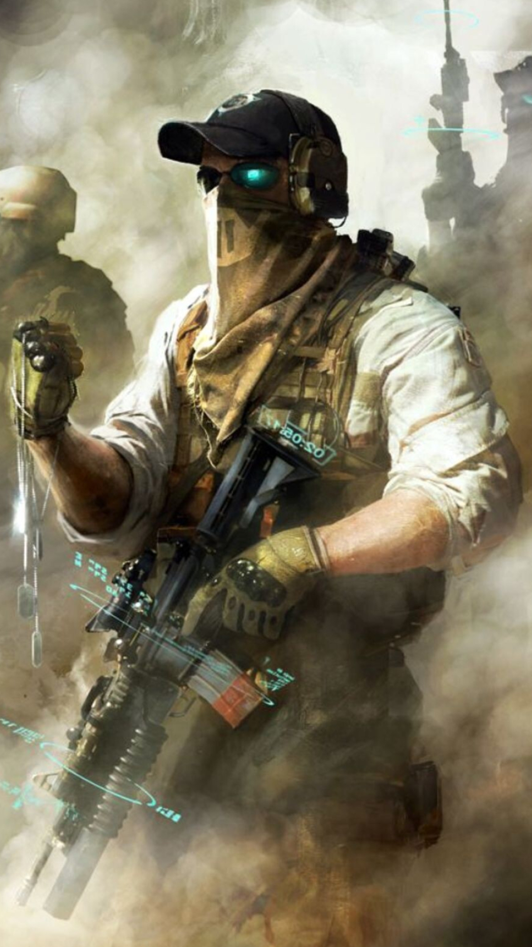 Ghost Recon: Future Soldier: Fan art of a member of the Ghosts - the Group for Specialized Tactics, Ubisoft Paris. 1080x1920 Full HD Background.