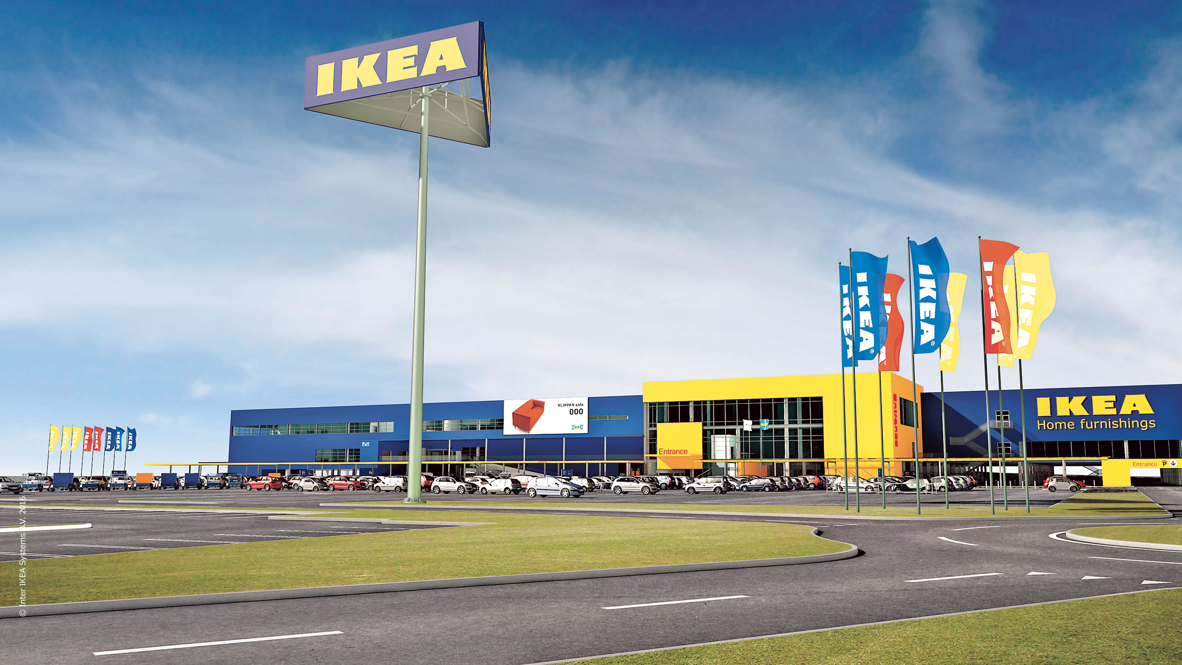 Ikea: A Swedish-founded company, Halifax-area store, Canada. 3840x2160 4K Background.