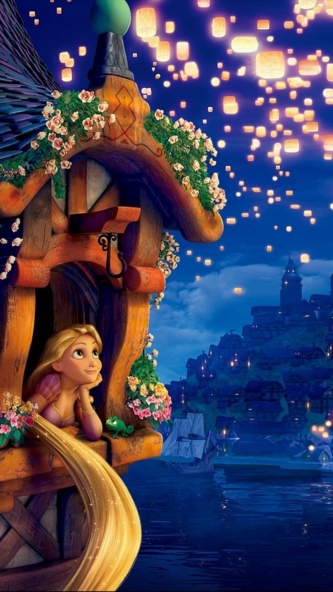 Tangled: The tenth Disney Princess, Rapunzel, Officially inducted into the line-up on October 2, 2011. 1080x1920 Full HD Background.