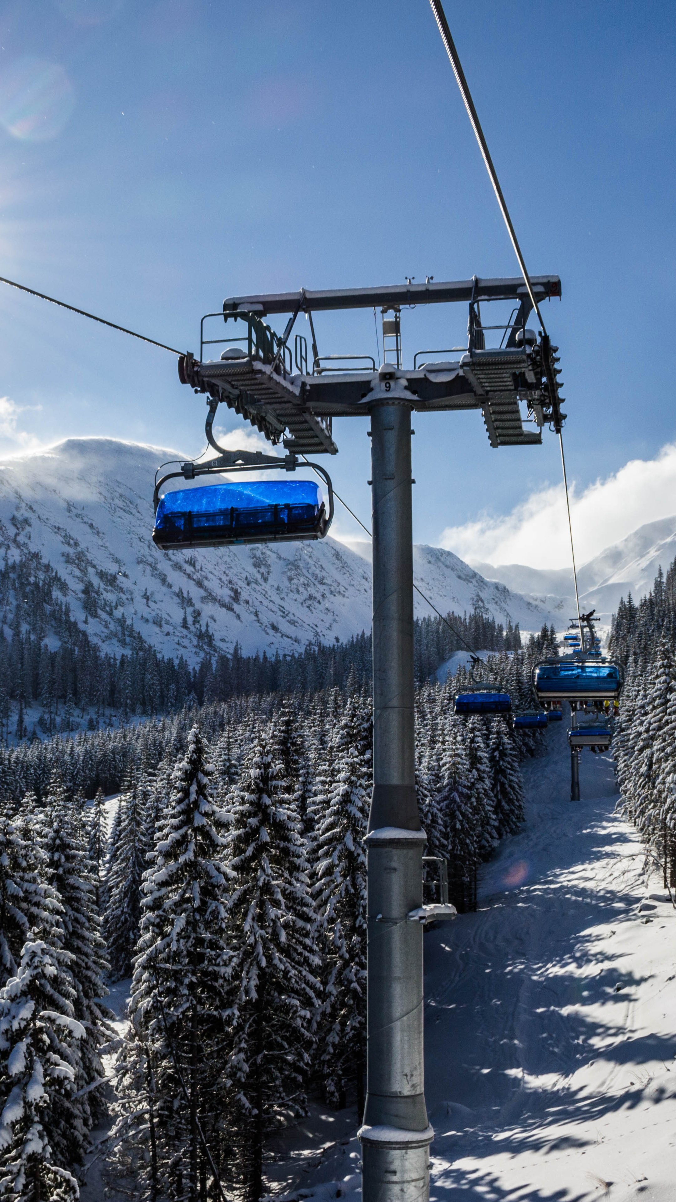 Ski Lift, Snow trees winter, 5k sony xperia, X xz z5, 2160x3840 4K Phone