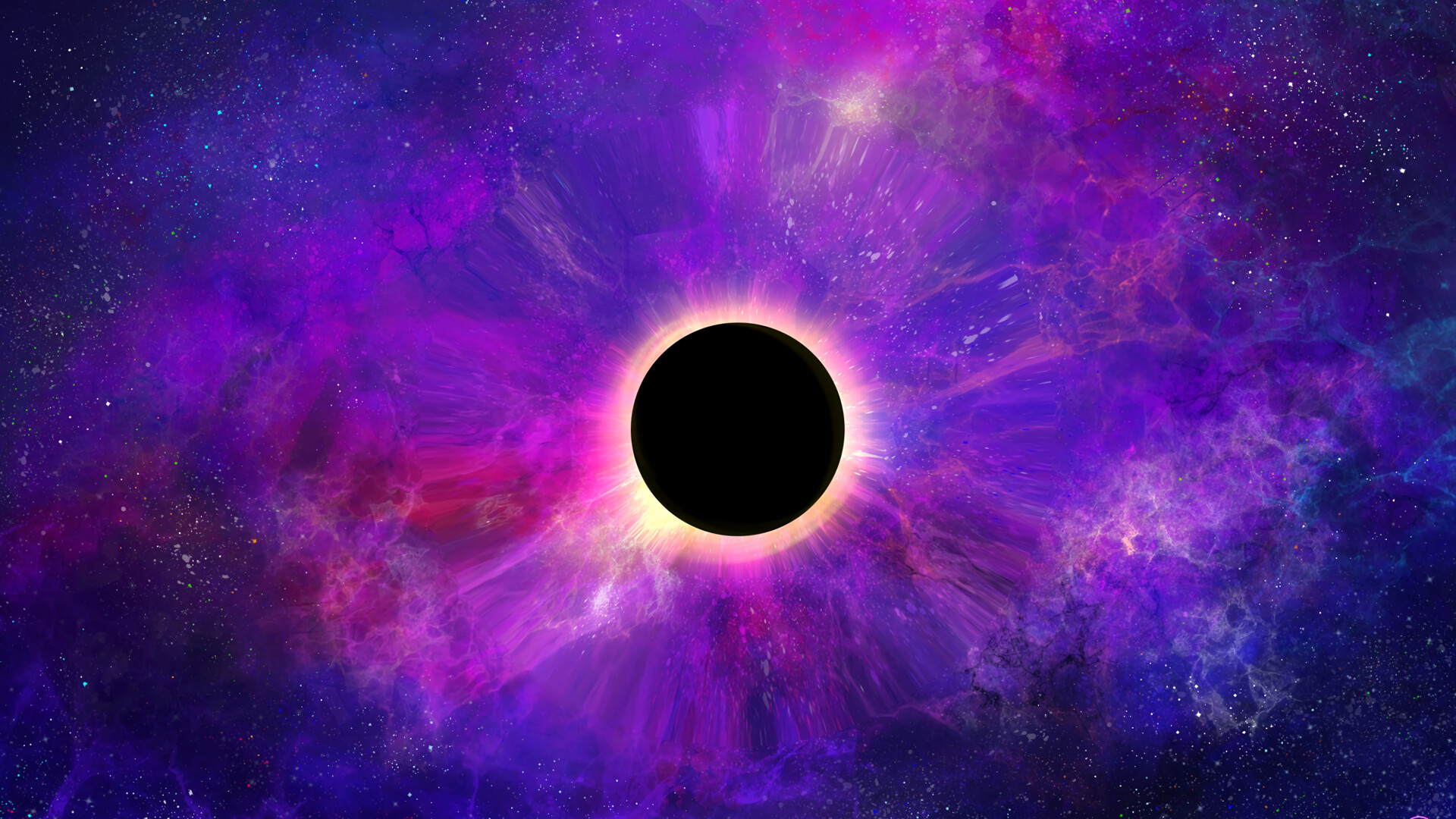 Black Hole, Colorful darkness, Mysterious planet, Cosmic art, 1920x1080 Full HD Desktop