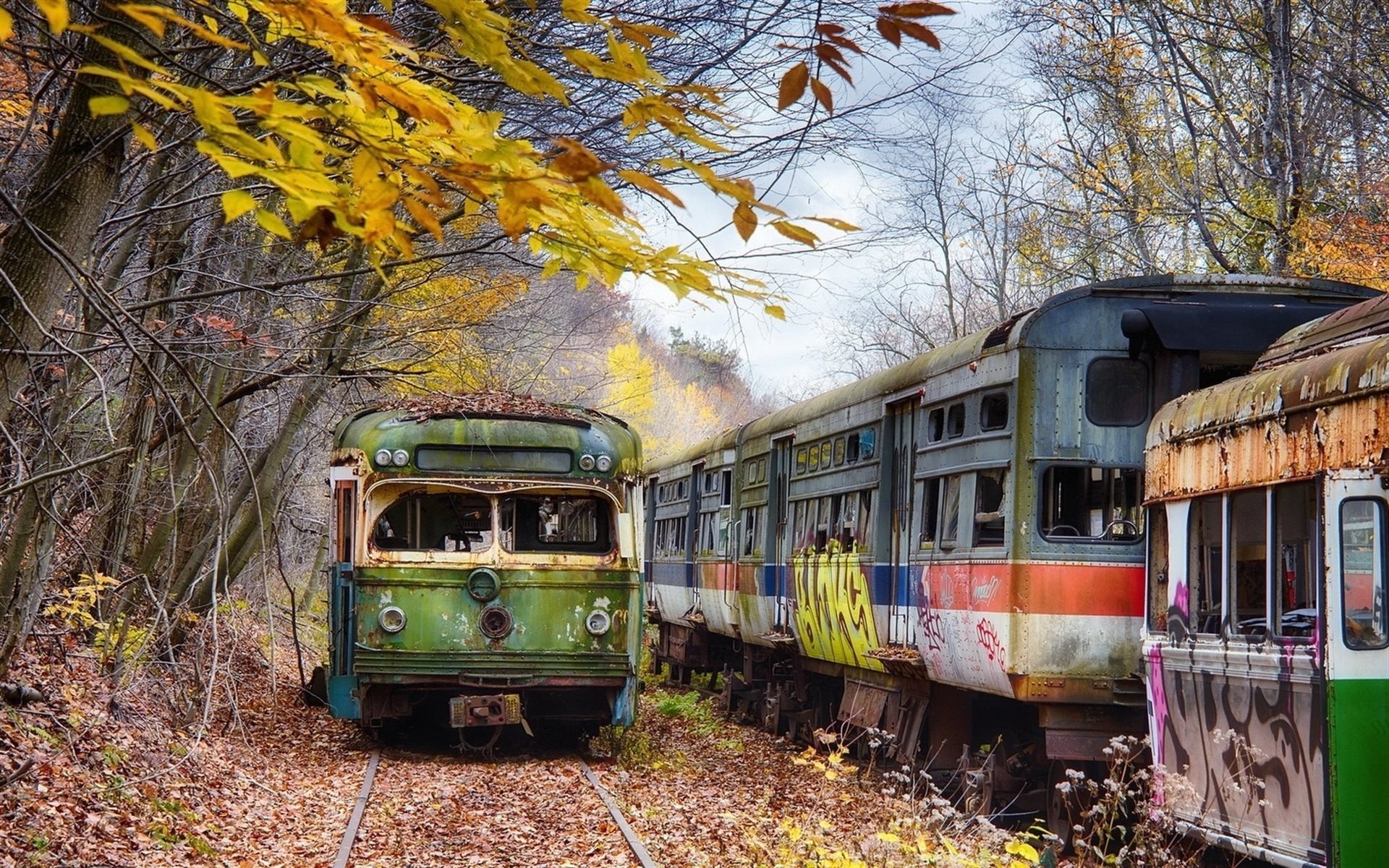 Pennsylvania travels, Abandoned trains, Train station, 1920x1200 HD Desktop