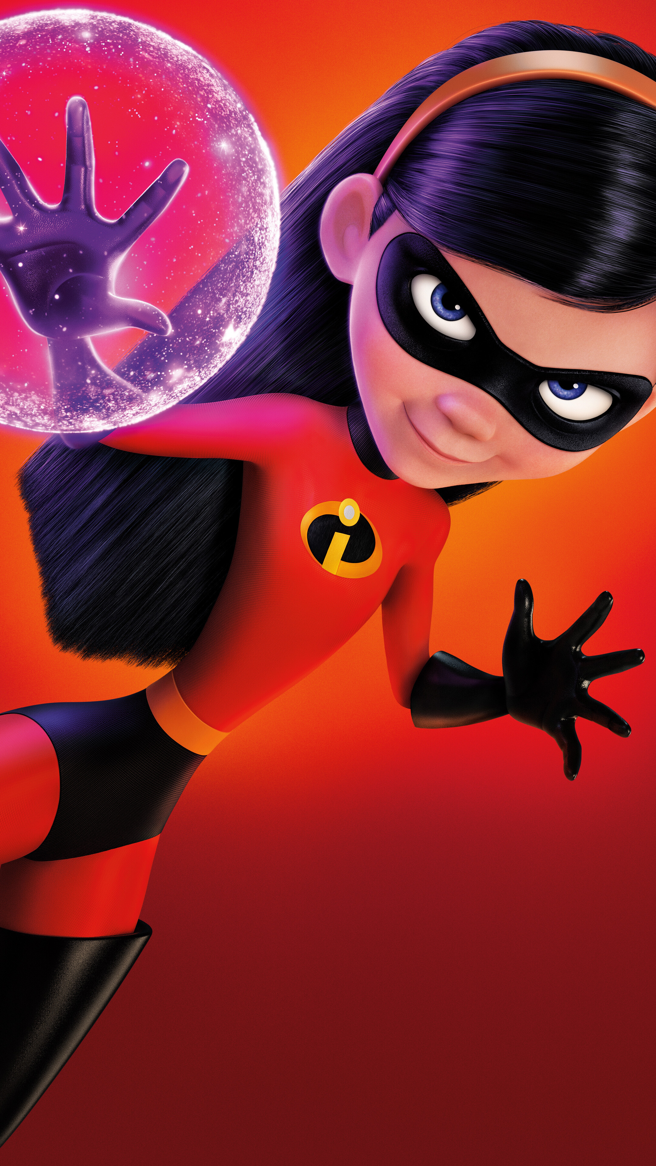 The Incredibles: Violet, a fictional character in Pixar's computer-animated superhero film. 2160x3840 4K Wallpaper.