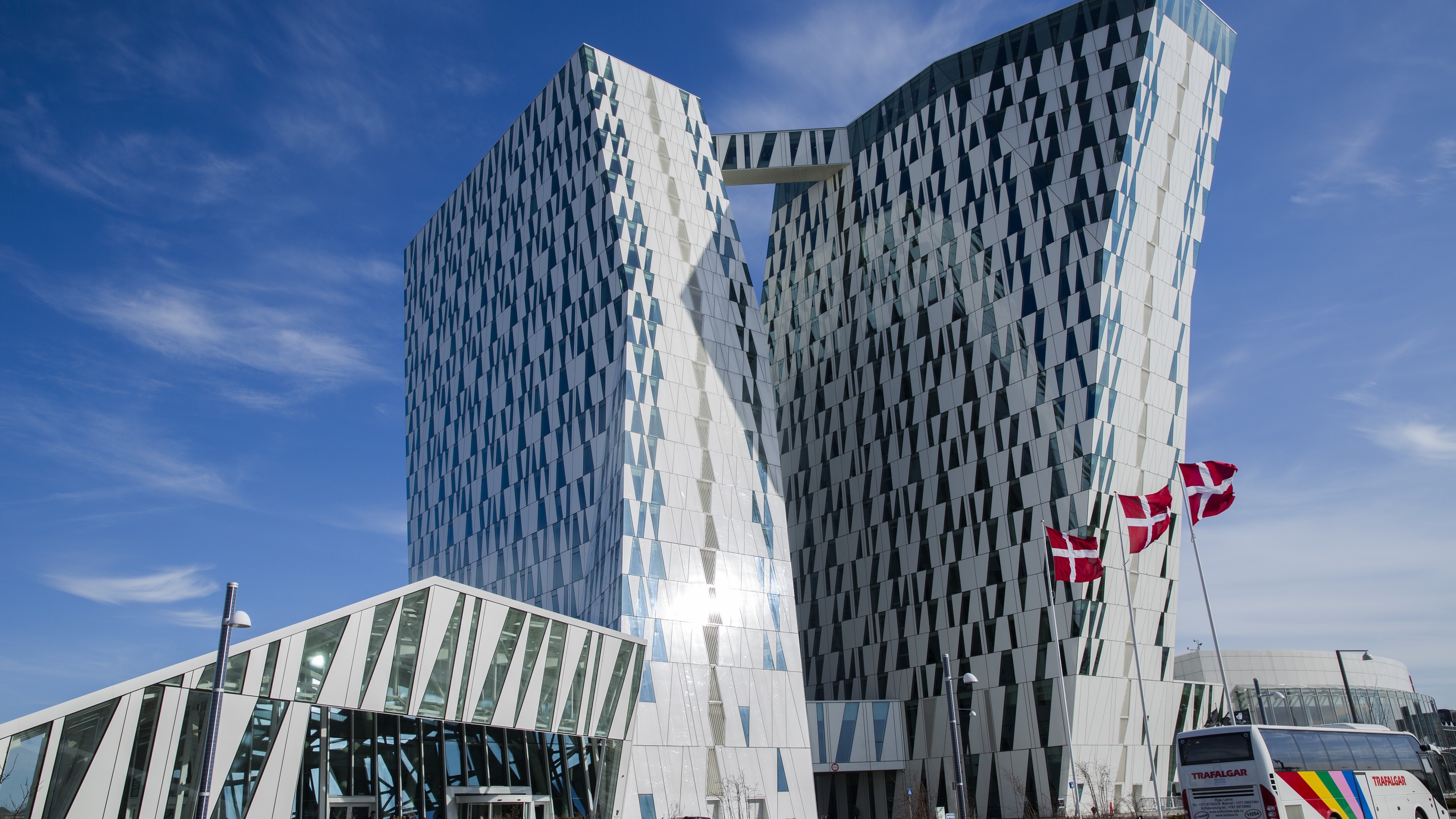 Hotel Bella Sky, Copenhagen, Architectural marvel, Luxury accommodation, Modern design, 3840x2160 4K Desktop