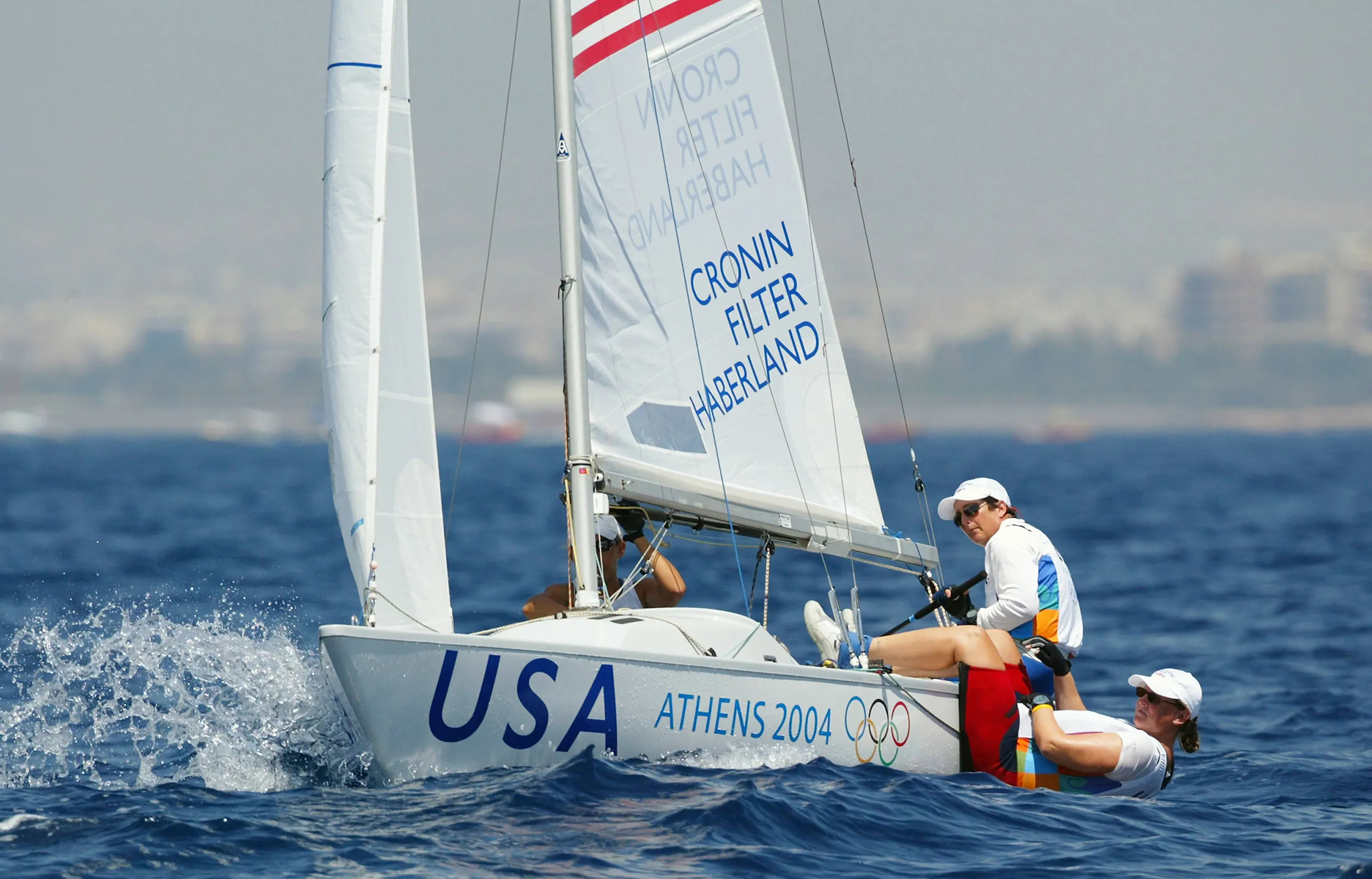 Sailing: Olympic Sailors, Athletes, Athens Summer Olympic 2004, Regatta, Yachting, USA. 2500x1610 HD Background.