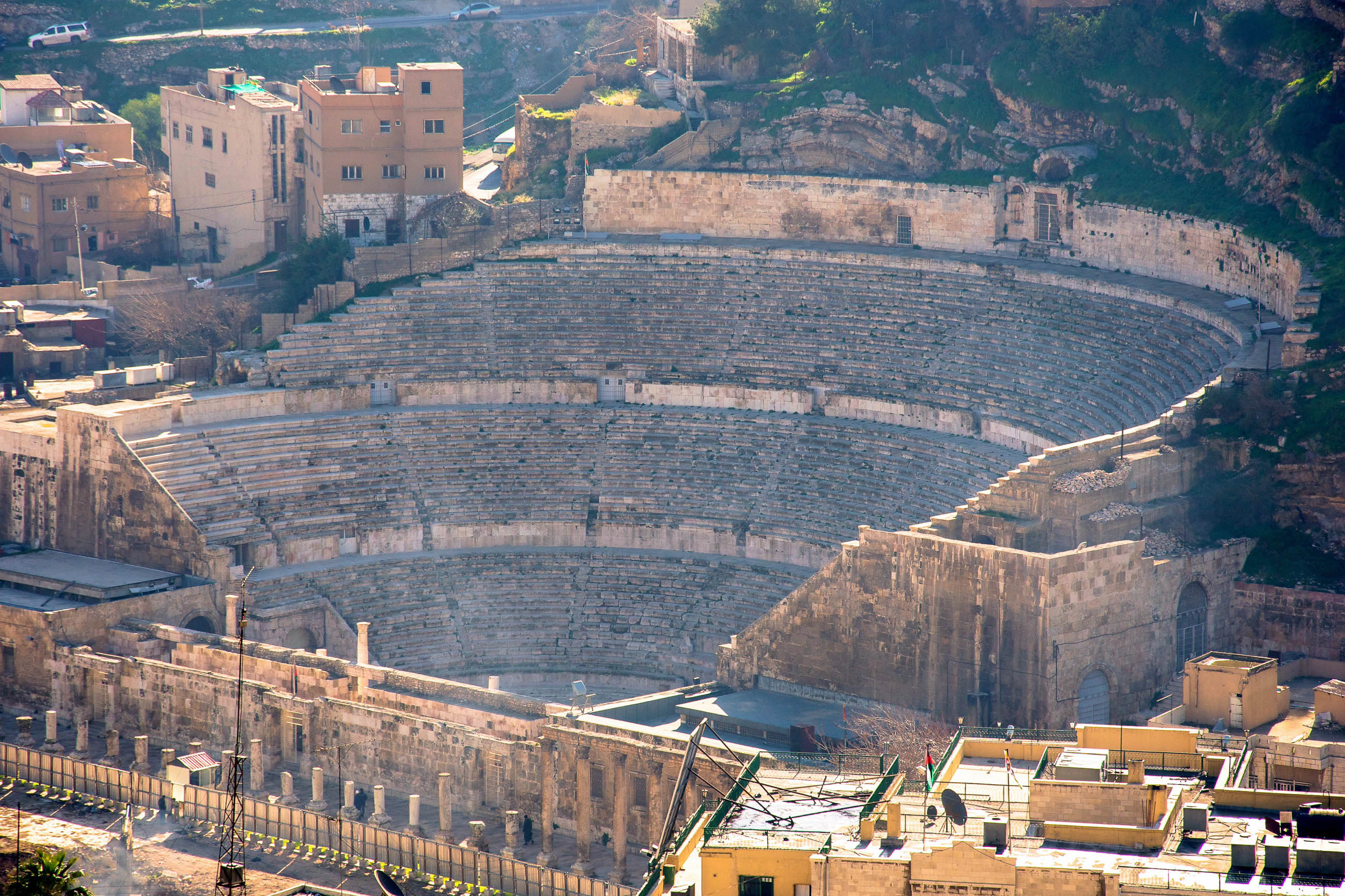 Amman's Roman theatre, Jordanian landmarks, Franks travelbox, Ancient history, 2600x1740 HD Desktop