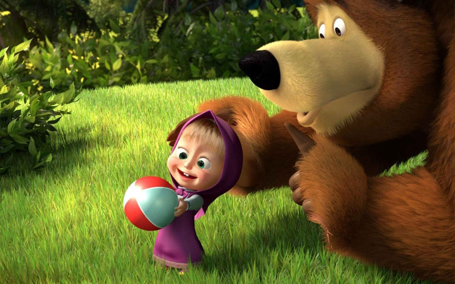 Masha and the Bear, Google Meet background, Animation, 1920x1200 HD Desktop