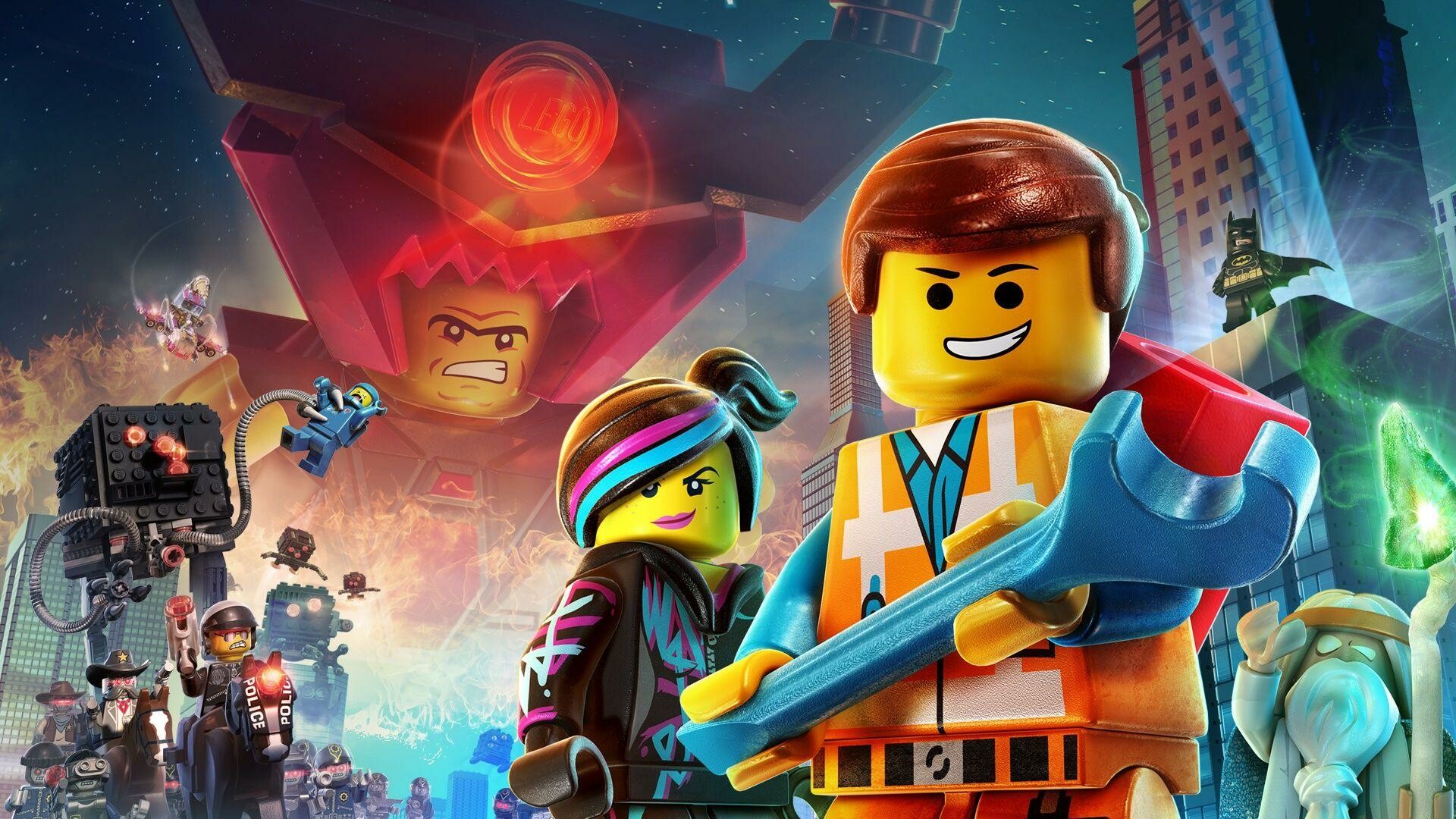 The Lego Movie: Emmet and a group of resistance fighters in their heroic quest to thwart Lord Business' evil plans. 1920x1080 Full HD Background.