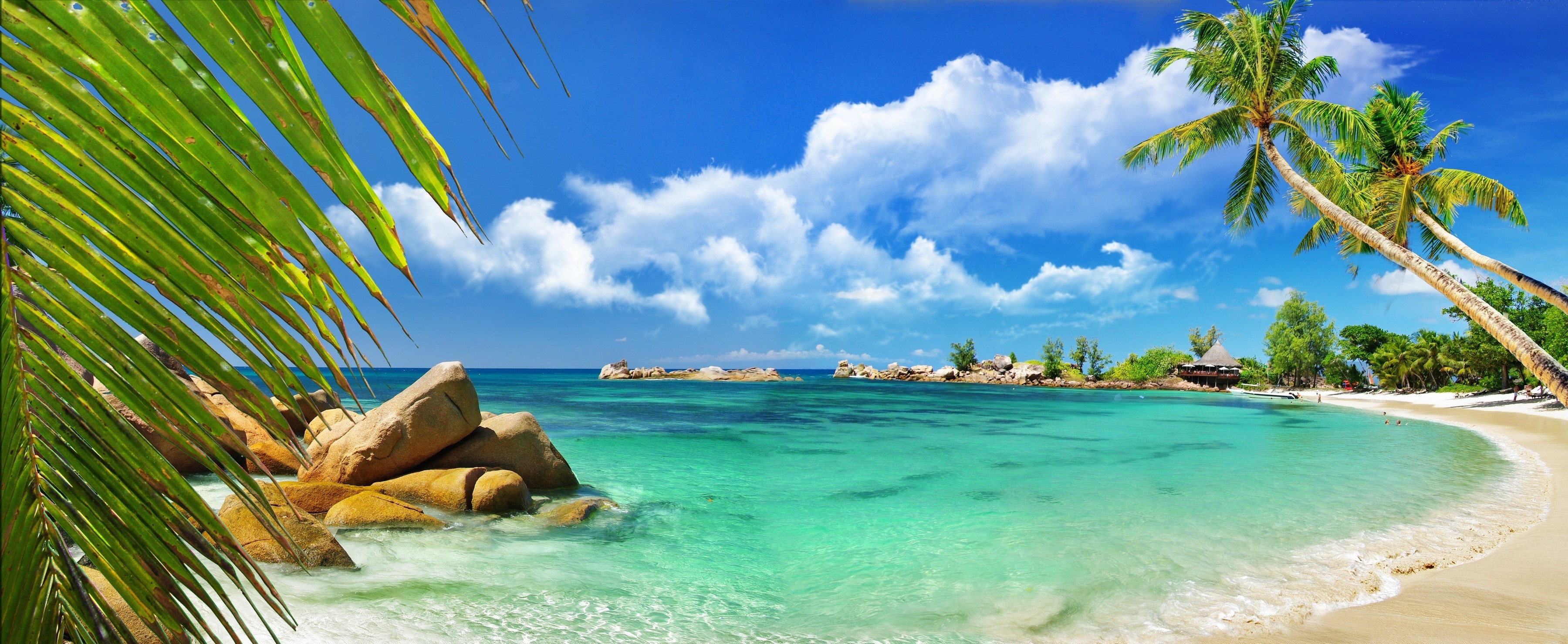 Scenic Seychelles, Stunning wallpaper, Breathtaking views, Spectacular backdrop, 3600x1480 Dual Screen Desktop