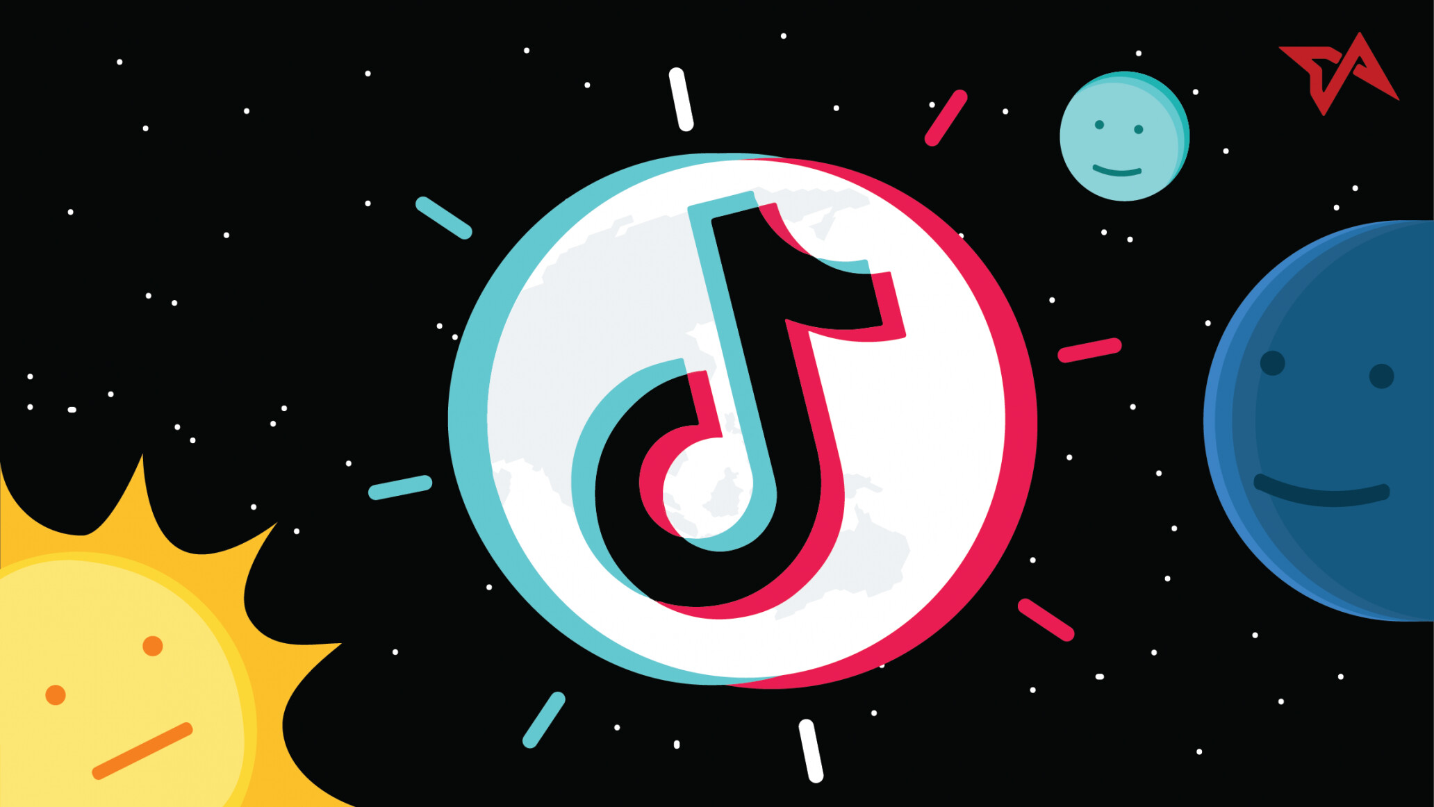 TikTok: A social network for sharing user-generated videos, Memes, lip-synced songs, and comedy videos. 2070x1170 HD Background.