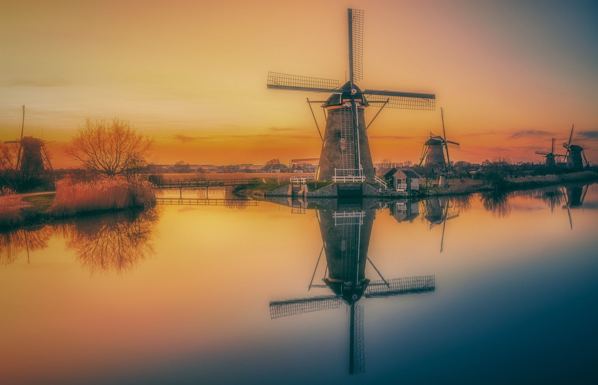Windmills, Windmill, Dutch windmills, Water, 2050x1320 HD Desktop