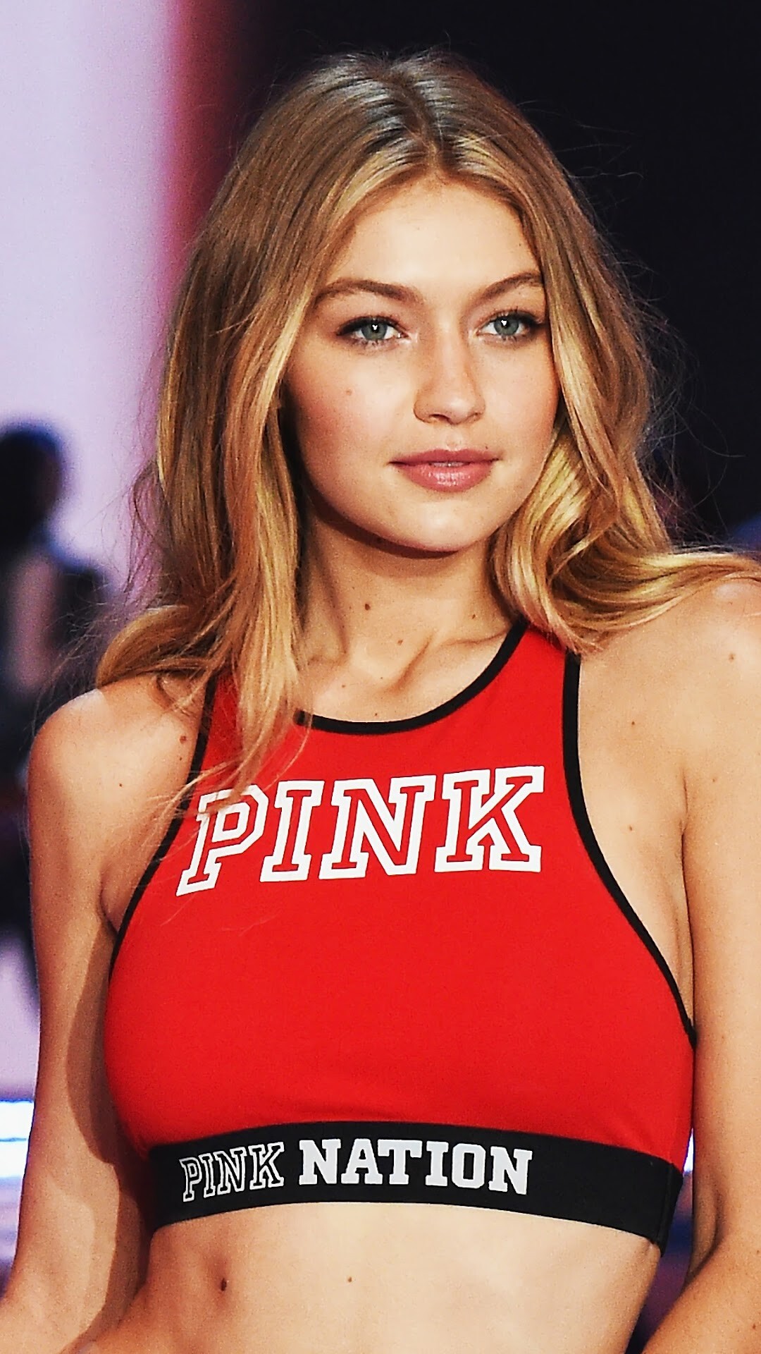 Victoria’s Secret: Gigi Hadid, Pink, A division of VS, owned by American retail company L Brands. 1080x1920 Full HD Wallpaper.