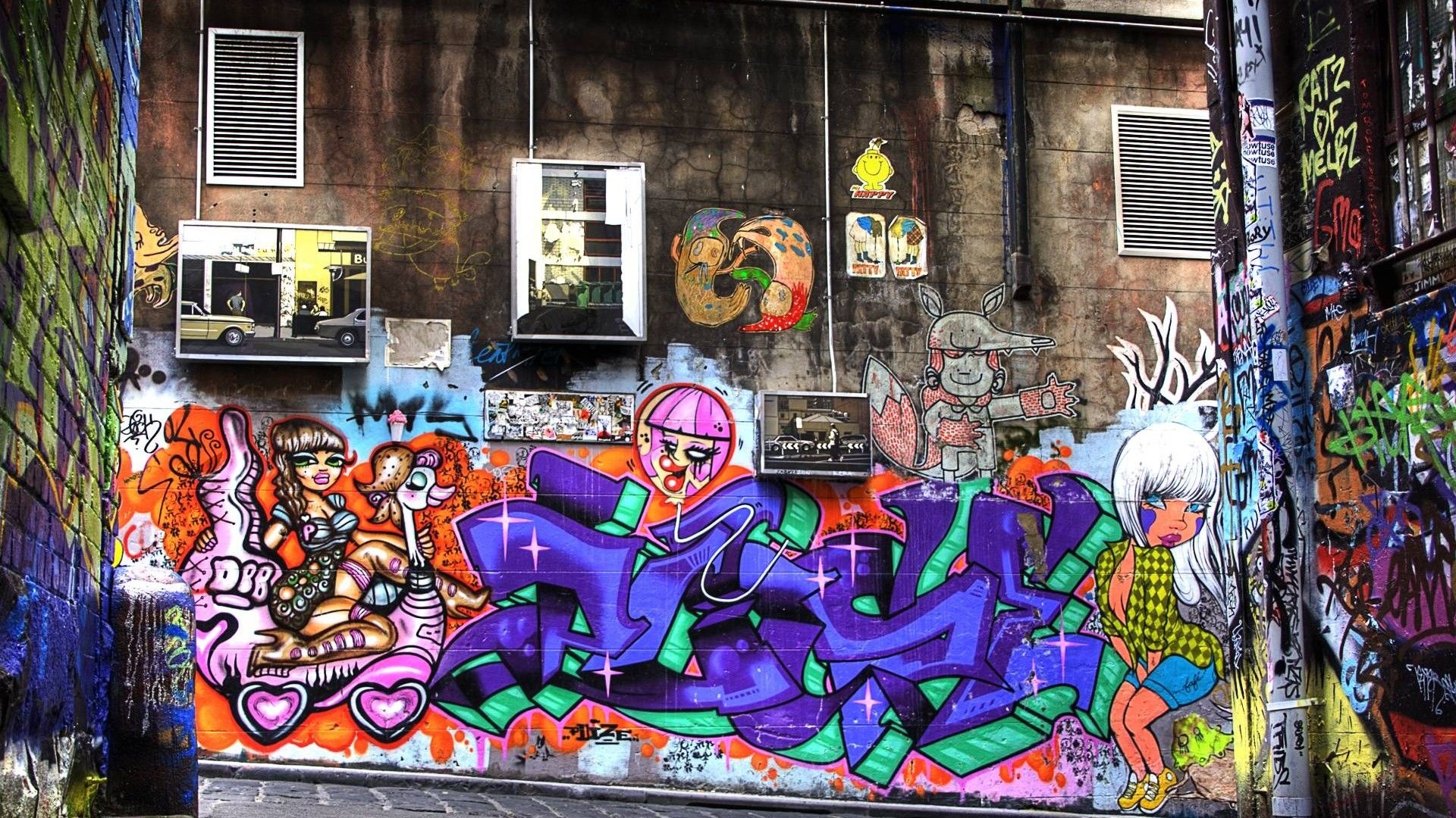 Hip-hop graffiti, graffiti wall, live wallpaper, 1920x1080 Full HD Desktop