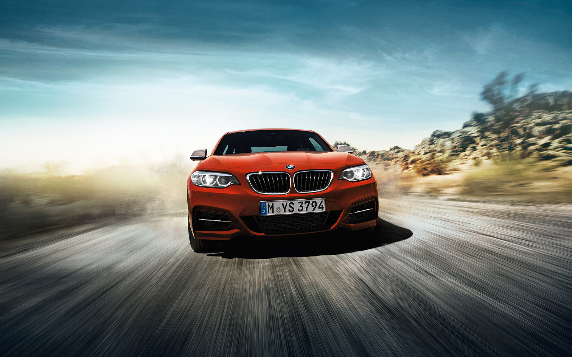 BMW 2 Series: High-performance vehicle, 2017 coupe and convertible, The 230i, M240i. 1920x1200 HD Background.