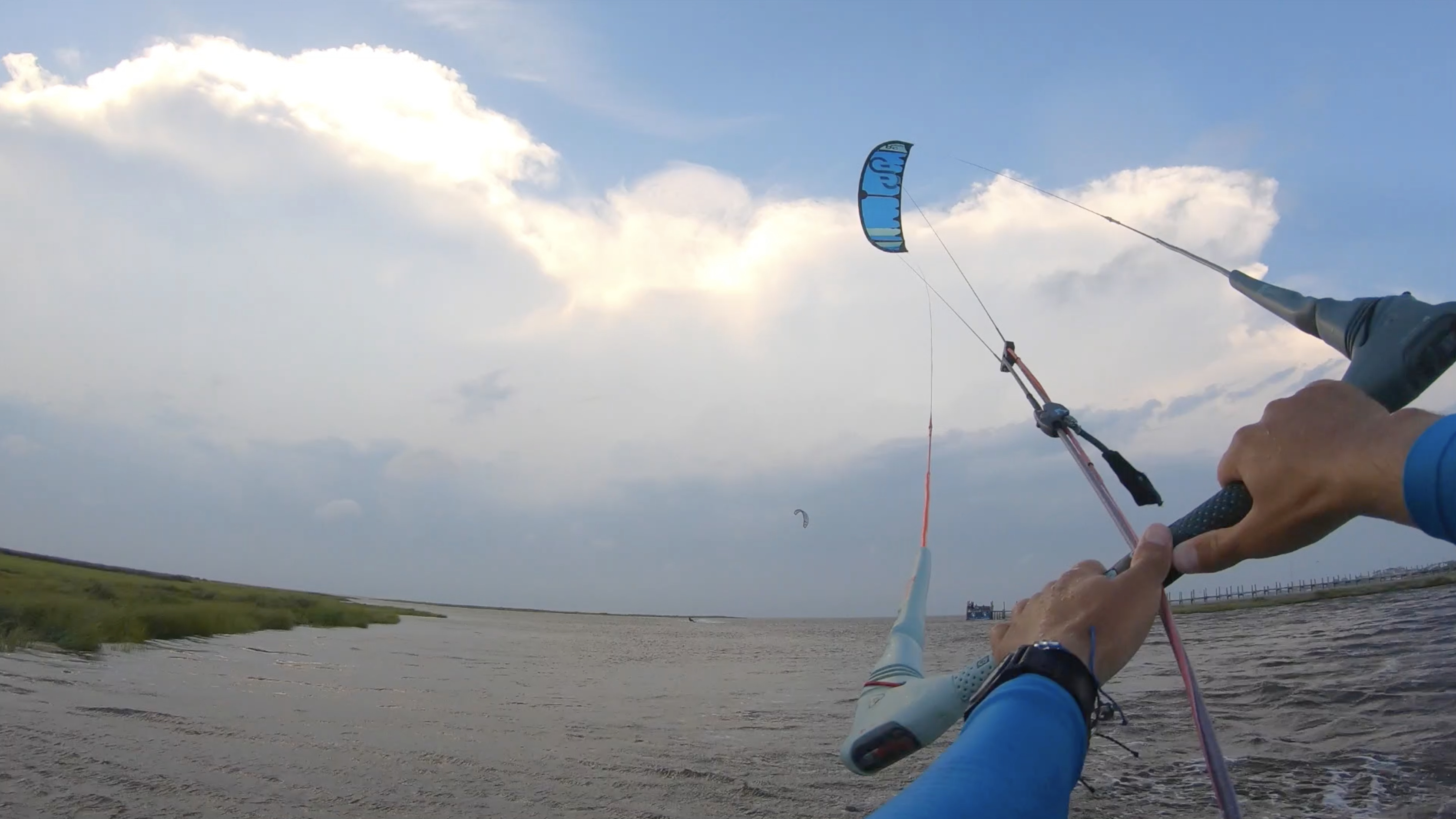 Kiteboarding: Kitty Hawk Kites, Waves Watersports Resort, Thrilling new water sport. 3360x1890 HD Background.