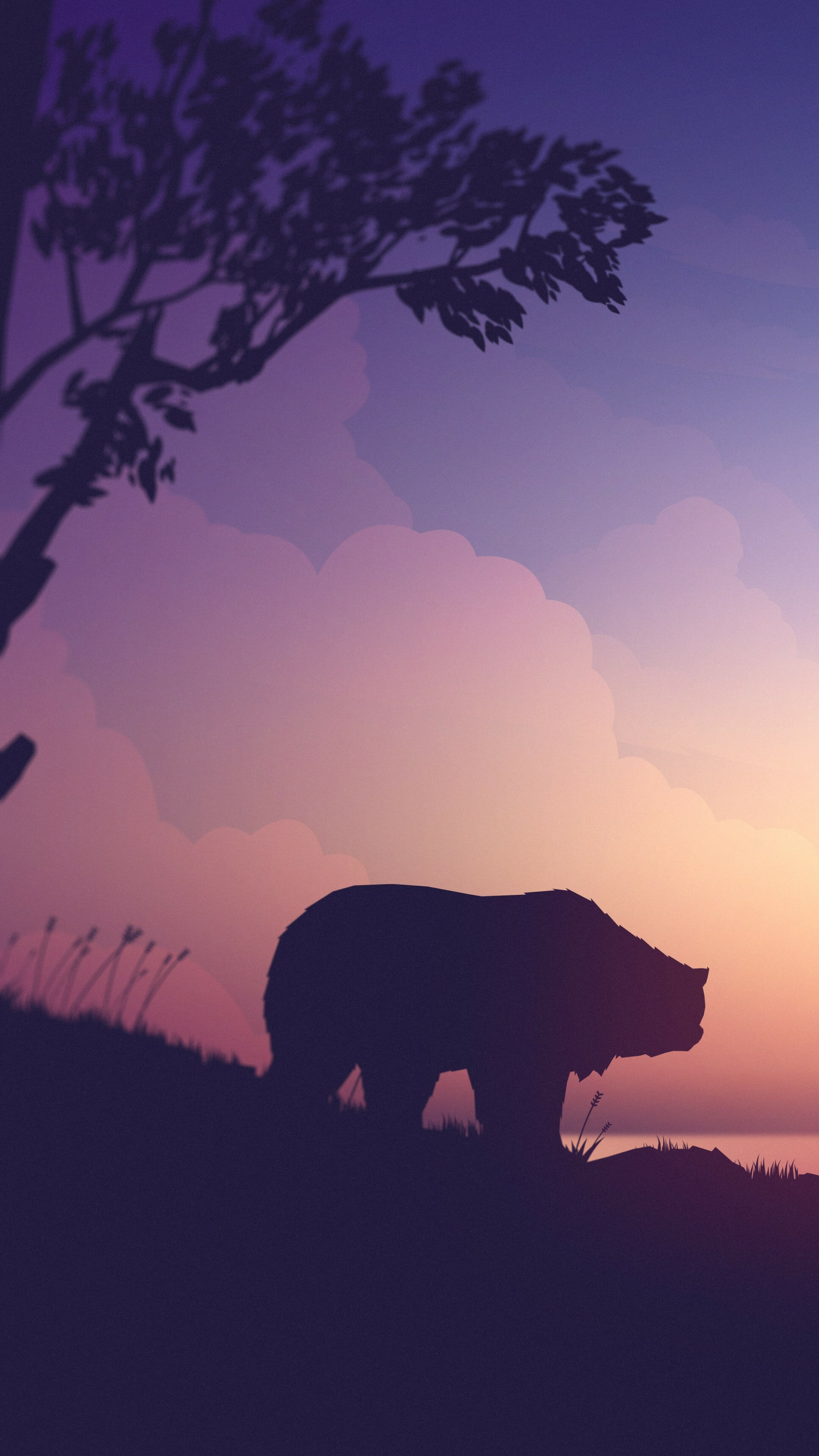 Bear: Bear symbols bring mythical energy of supreme strength and fearlessness. 2160x3840 4K Background.