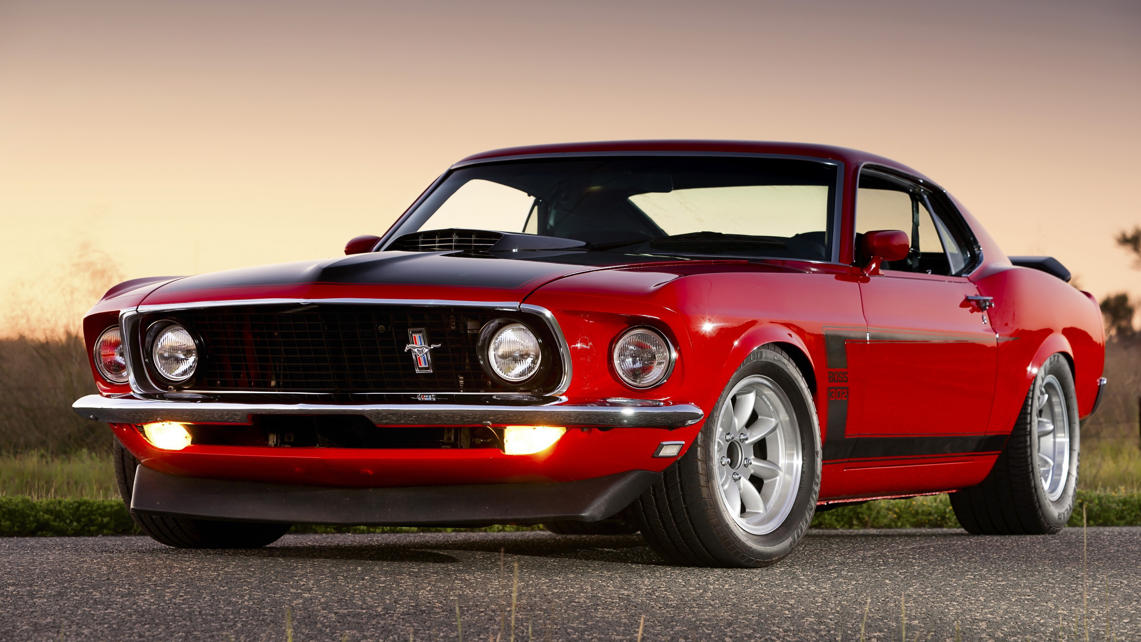 Ford Mustang: Boss 429, Recognized as being among some of the rarest and highly valued muscle cars. 3840x2160 4K Background.
