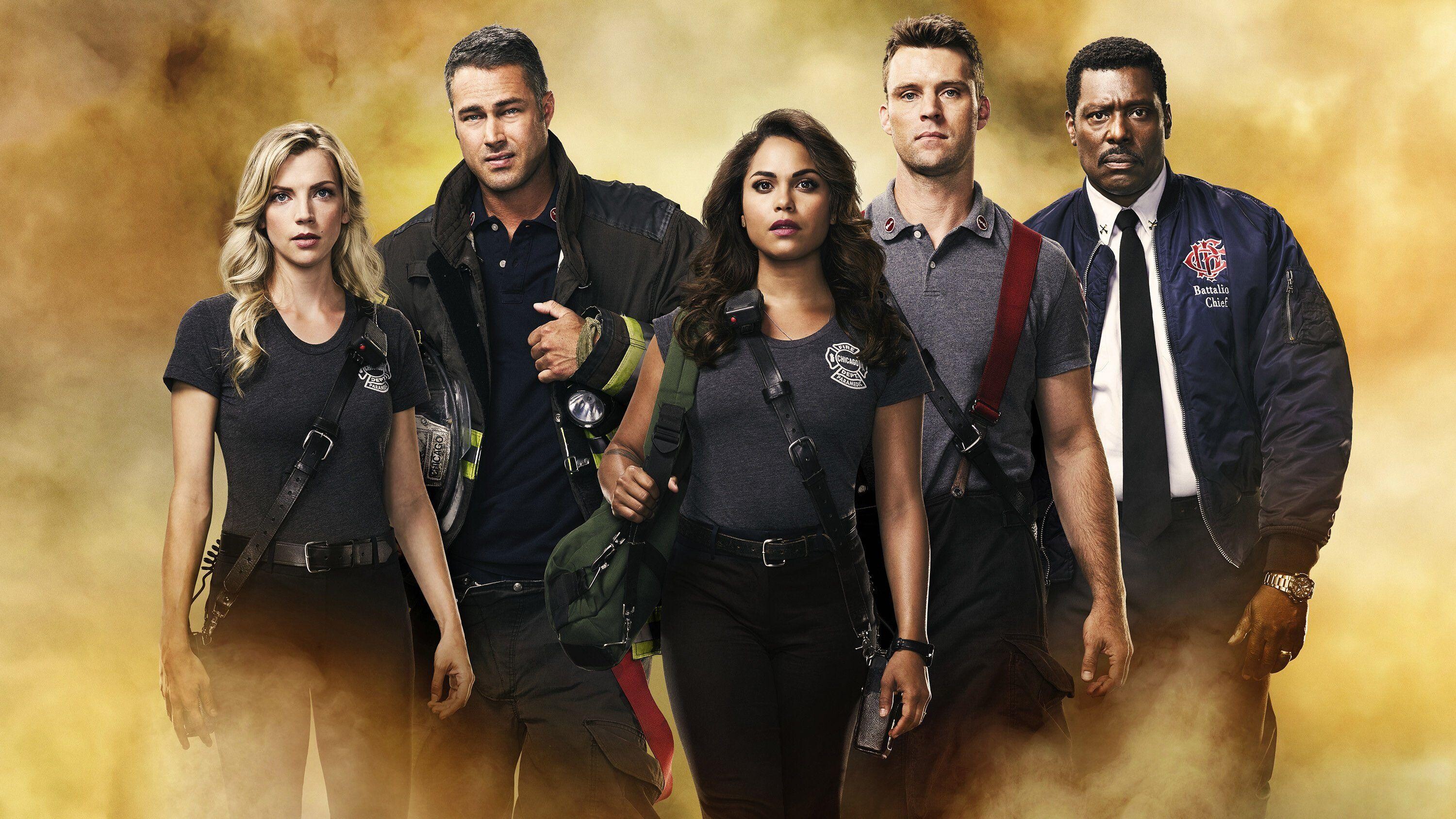 Chicago Fire (TV Series): The NBC drama series, Premiered on October 10, 2012, Ten seasons, The fictional Firehouse 51. 3000x1690 HD Background.