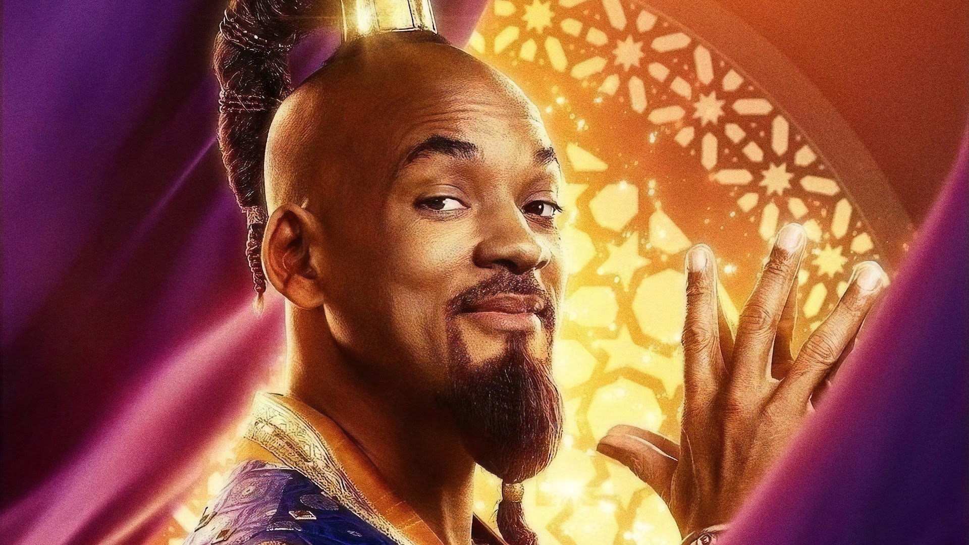 Will Smith: Aladdin, 2019 film, Genie, Disney character. 1920x1080 Full HD Background.