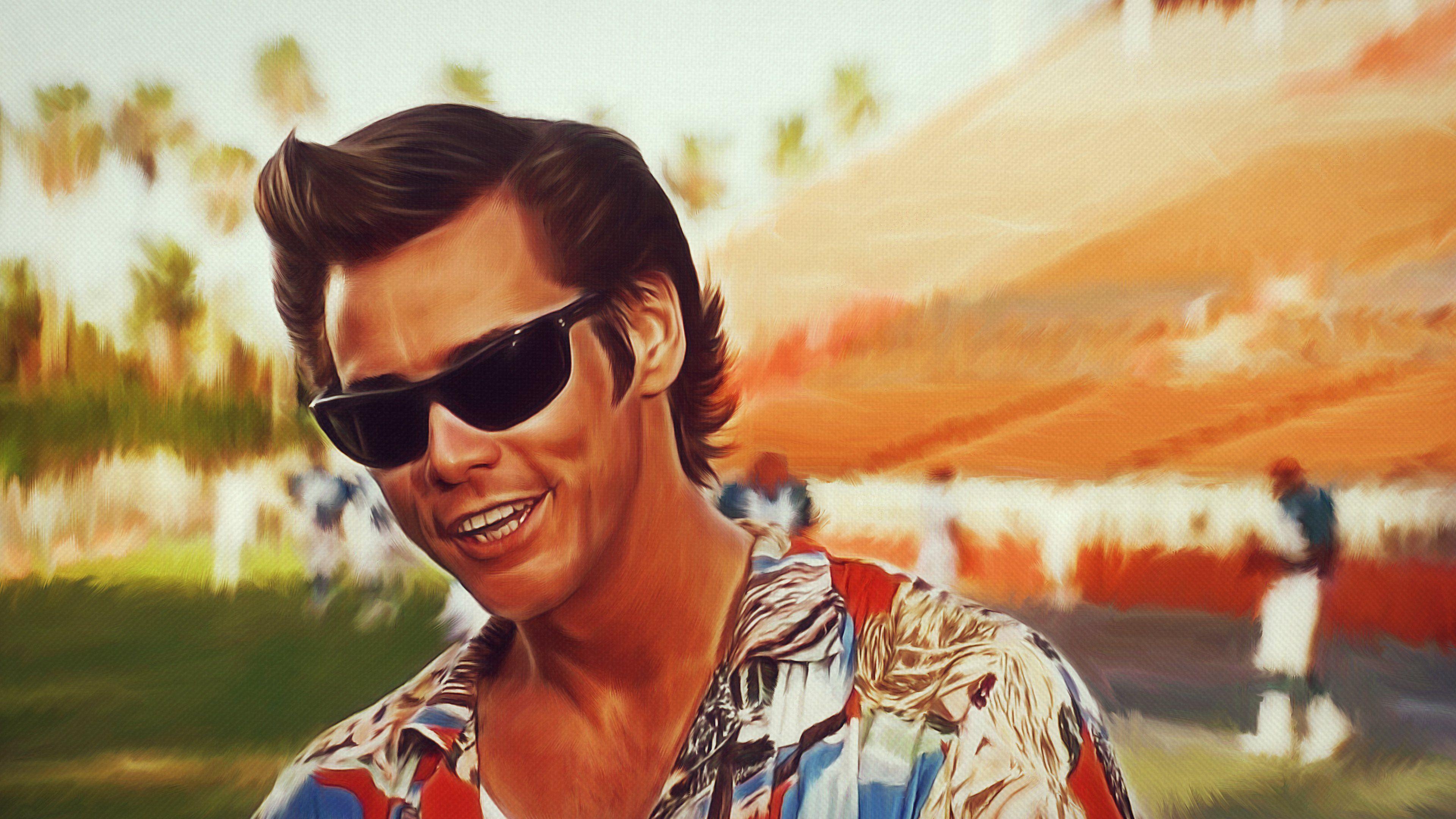 Ace Ventura: An unorthodox Miami-based private detective who specializes in retrieving tame or captive animals. 3840x2160 4K Wallpaper.