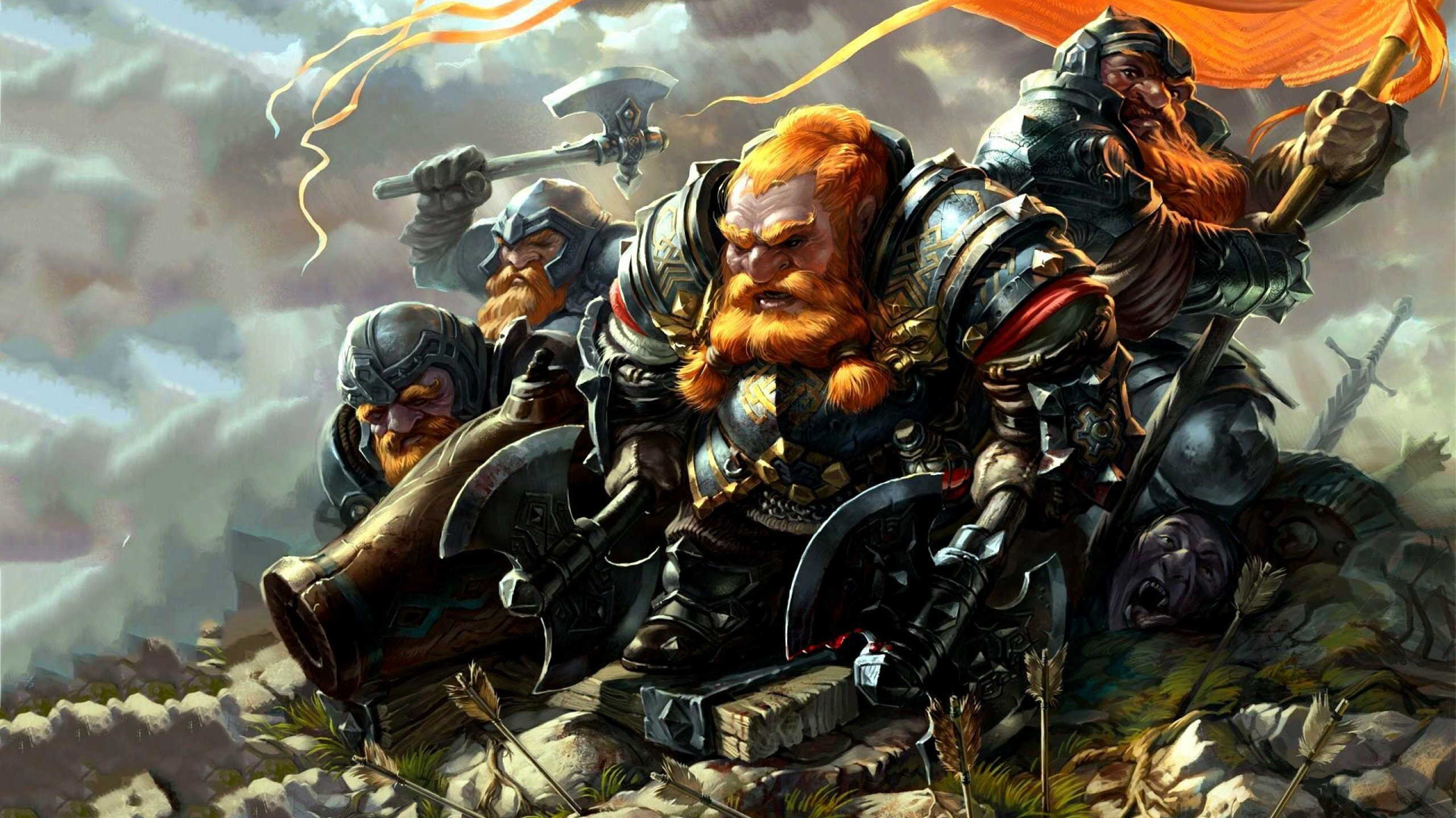 Dwarf: Gnomes, Fictional characters. 2560x1440 HD Background.