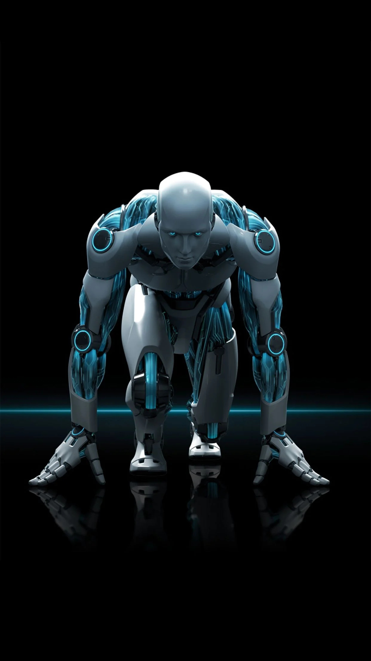 Robot: A humanoid similar to a human body in shape, Interaction with human tools. 1250x2210 HD Background.