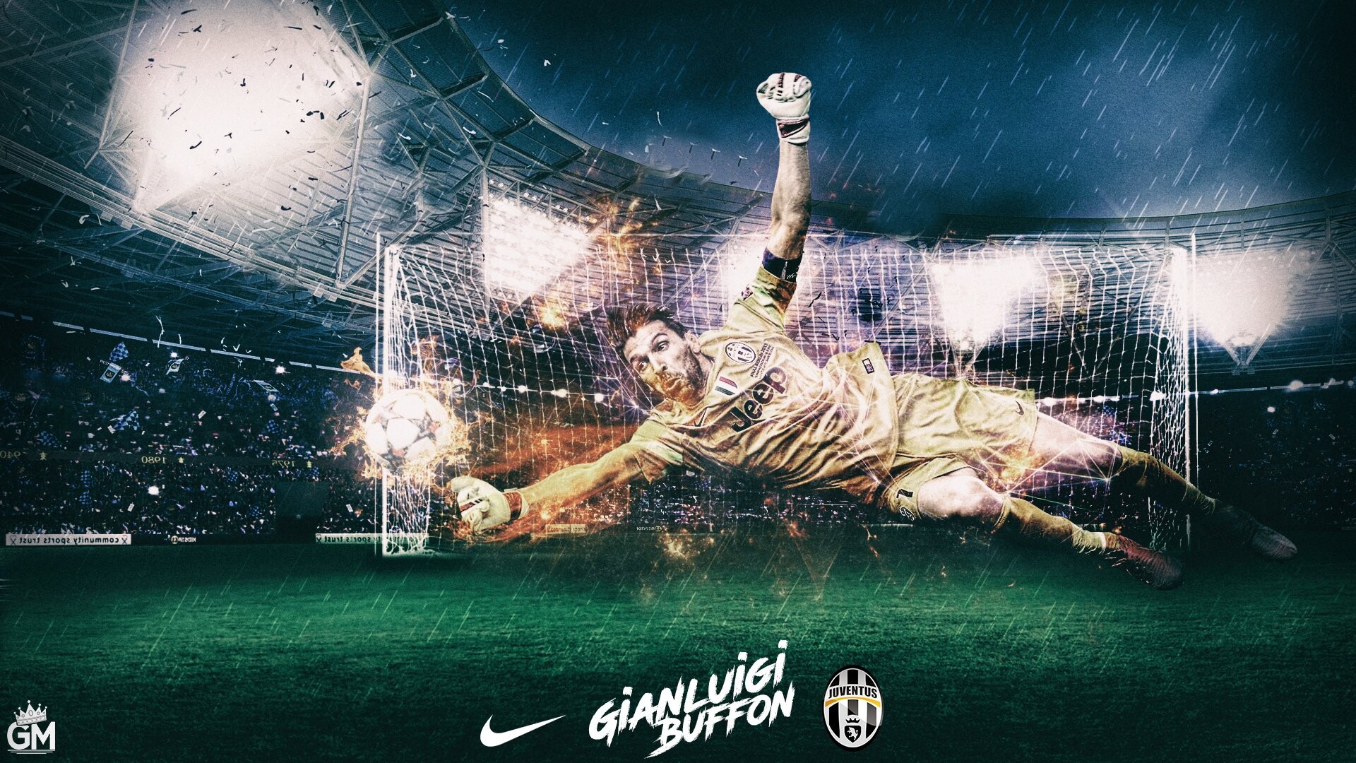 Gianluigi Buffon: Superman, The only goalkeeper to win the UEFA Club Footballer of the Year award. 1920x1080 Full HD Background.