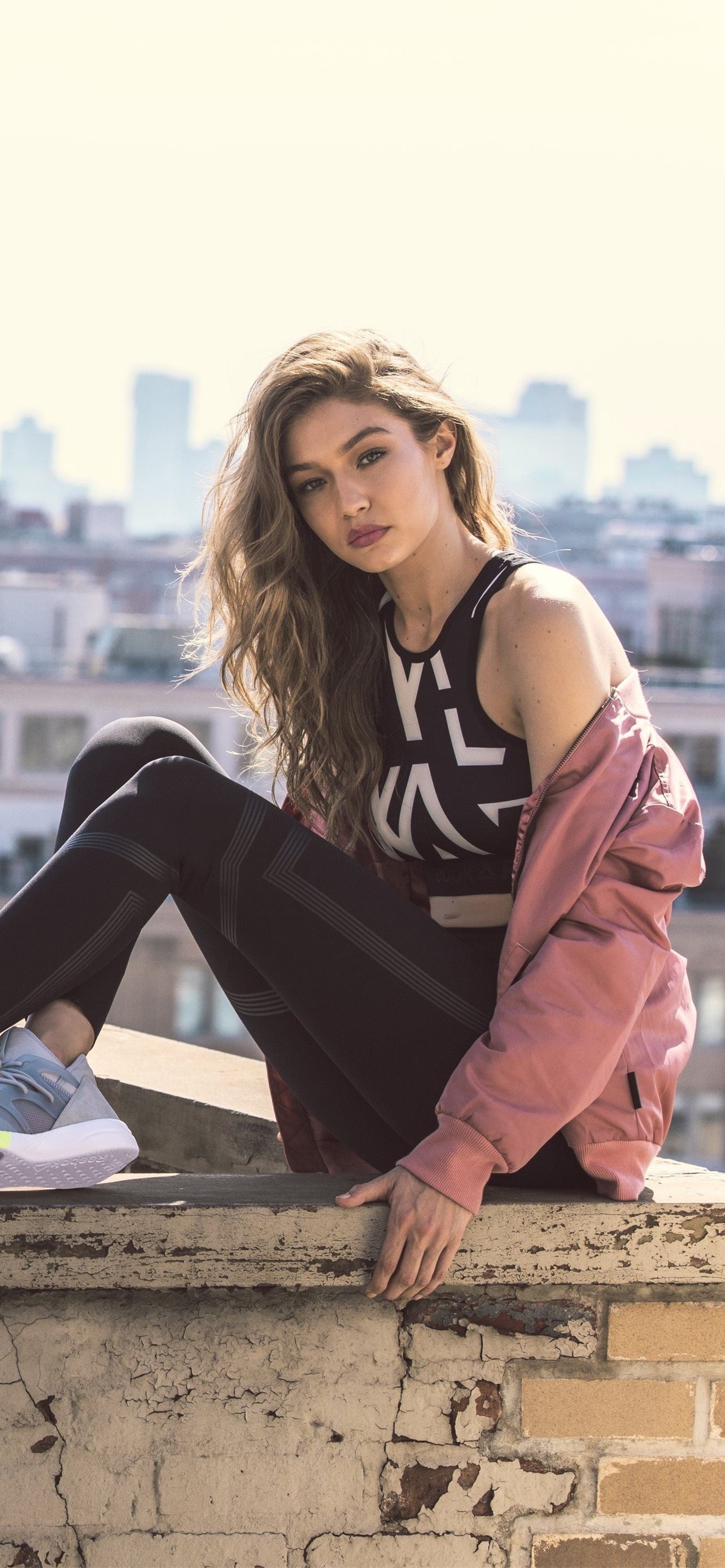 Reebok: Gigi Hadid, One of the new faces of its Always Classic Spring/Summer 2018 campaign. 1290x2780 HD Background.