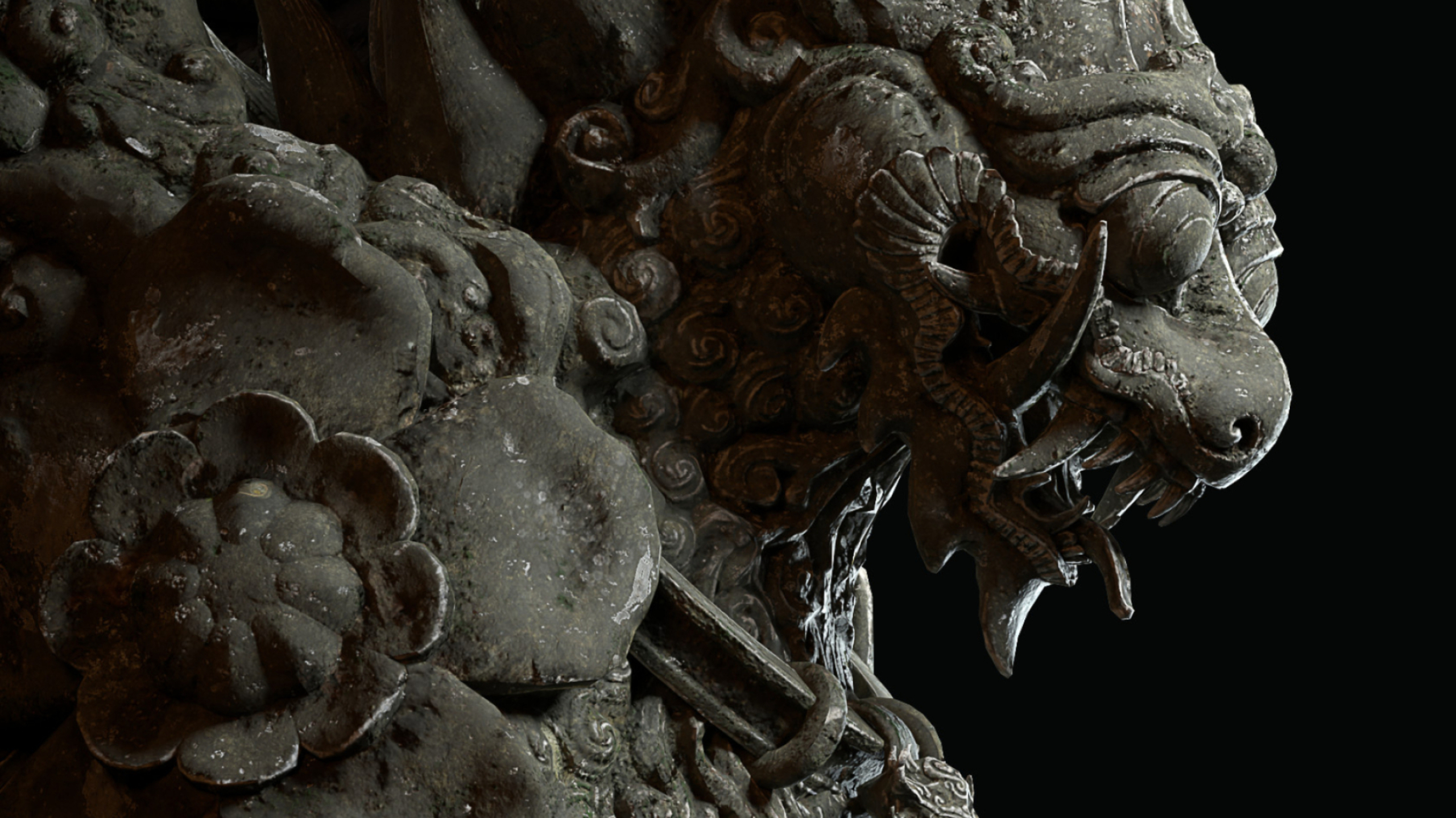 Shadow Warrior 3: Liondragon Statue, Designed by Paweł Kowalewski. 2560x1440 HD Wallpaper.