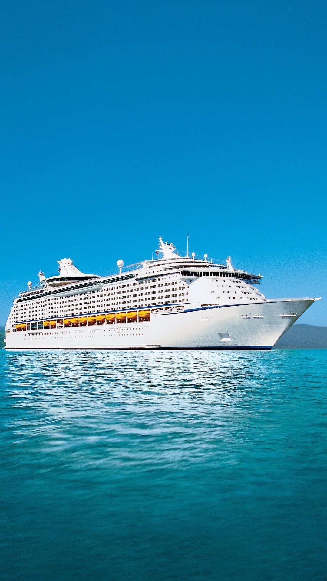 Cruiser (Ship): Royal Caribbean, A vessel transporting passengers between continents. 1080x1920 Full HD Wallpaper.