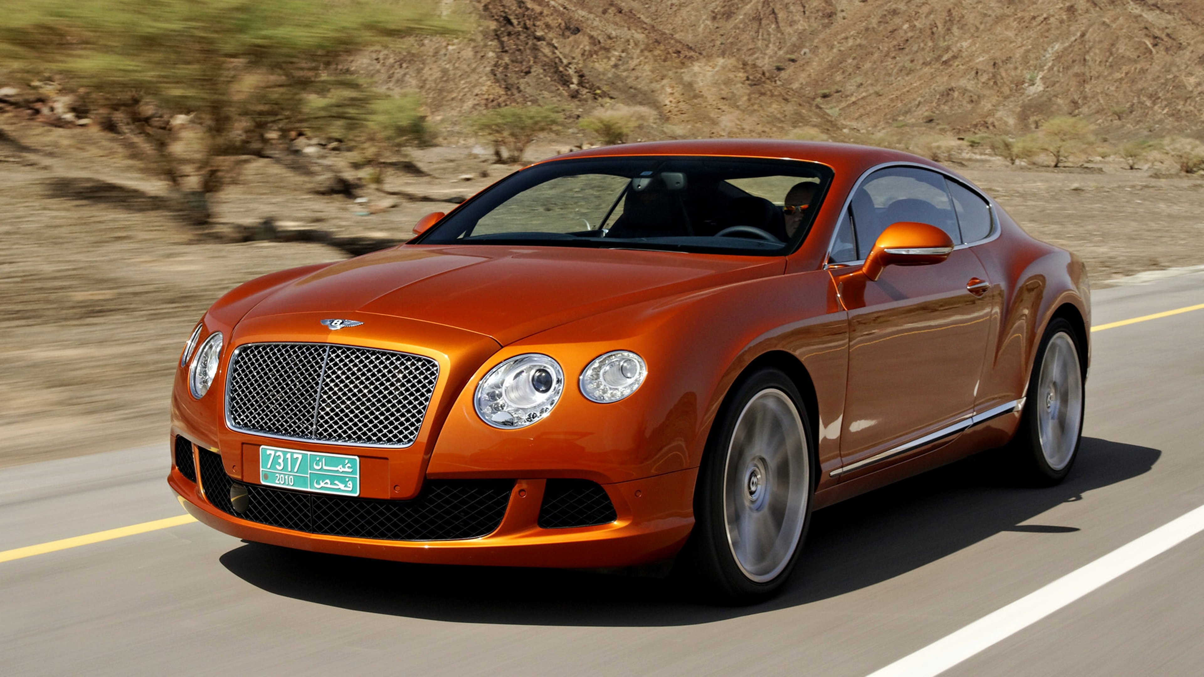 Bentley Continental GT (Auto), Desert GT landscape, Luxury car experience, Speed and power, 3840x2160 4K Desktop